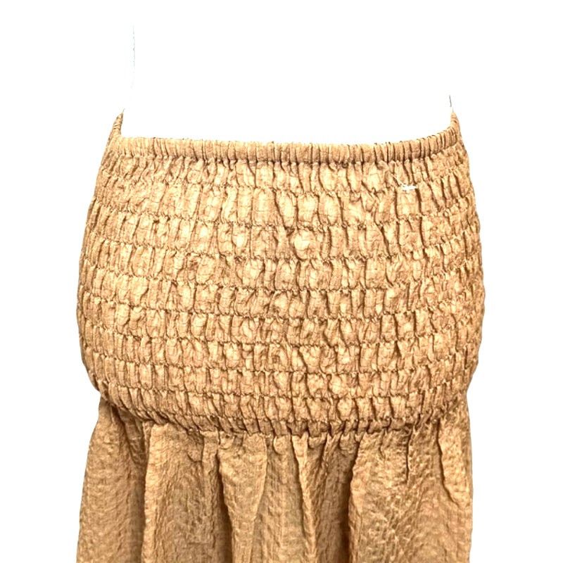 Other Open Edit Mini Skirt Sheer Fabric Smocked Ruffled Brown S Size 28" / US 6 / IT 42 - 4 Thumbnail