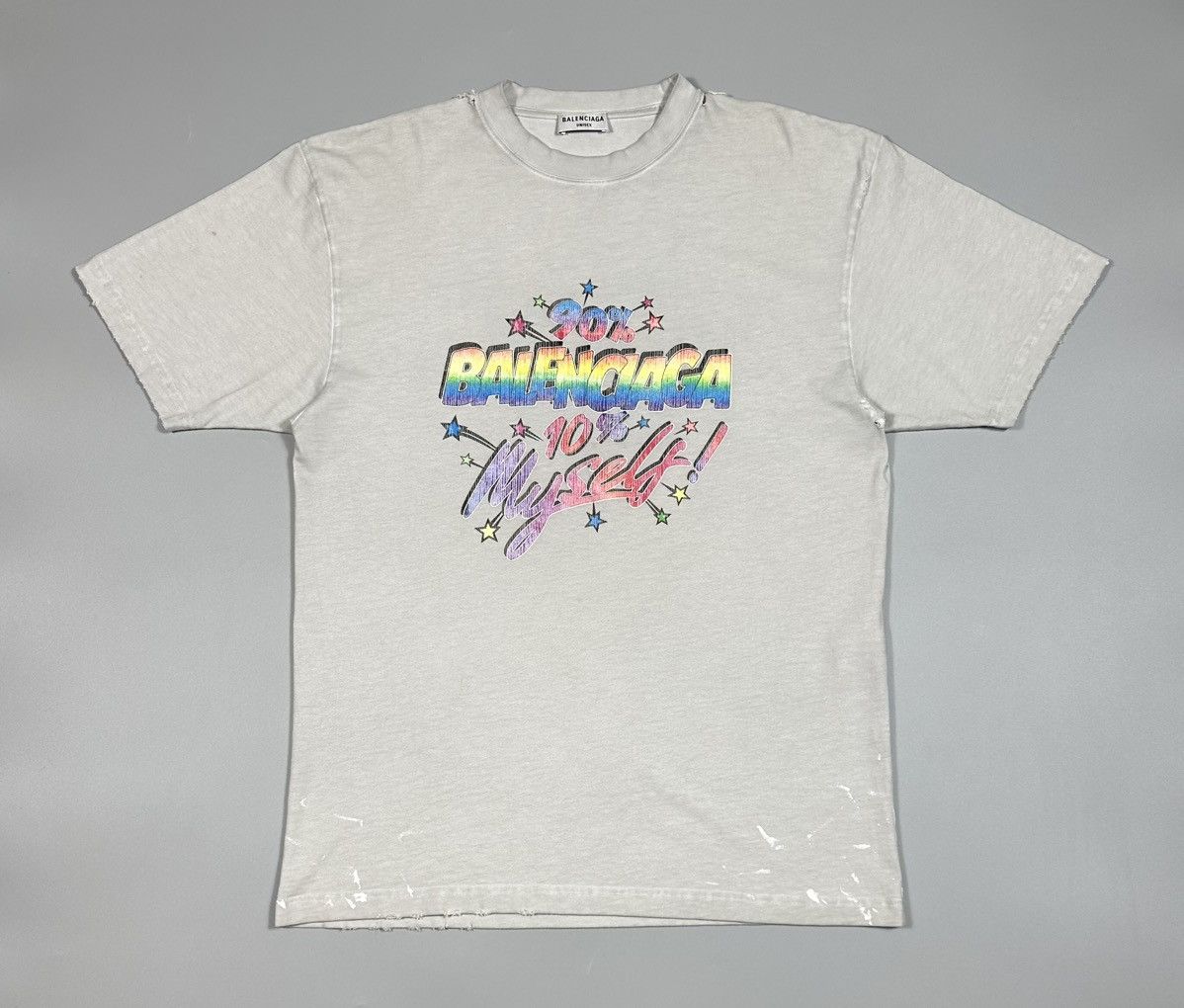 Balenciaga Balenciaga 90/10 Paint Splatter Distressed Oversized T-Shirt Size US XS / EU 42 / 0 - 1 Thumbnail