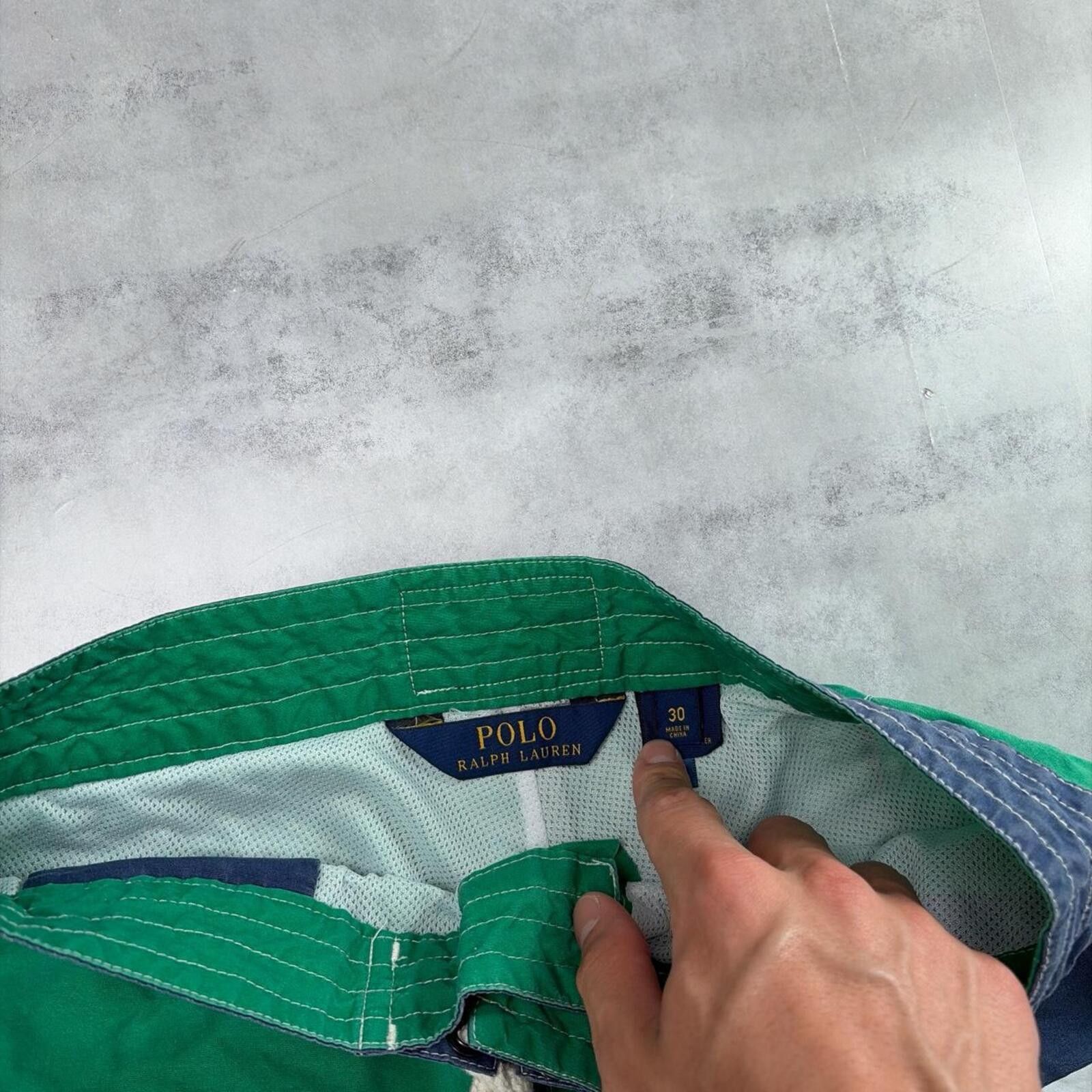 Polo Ralph Lauren Y2K Green Polo Ralph Lauren Striped Sailor Surf Board Shorts Size US 30 / EU 46 - 5 Thumbnail
