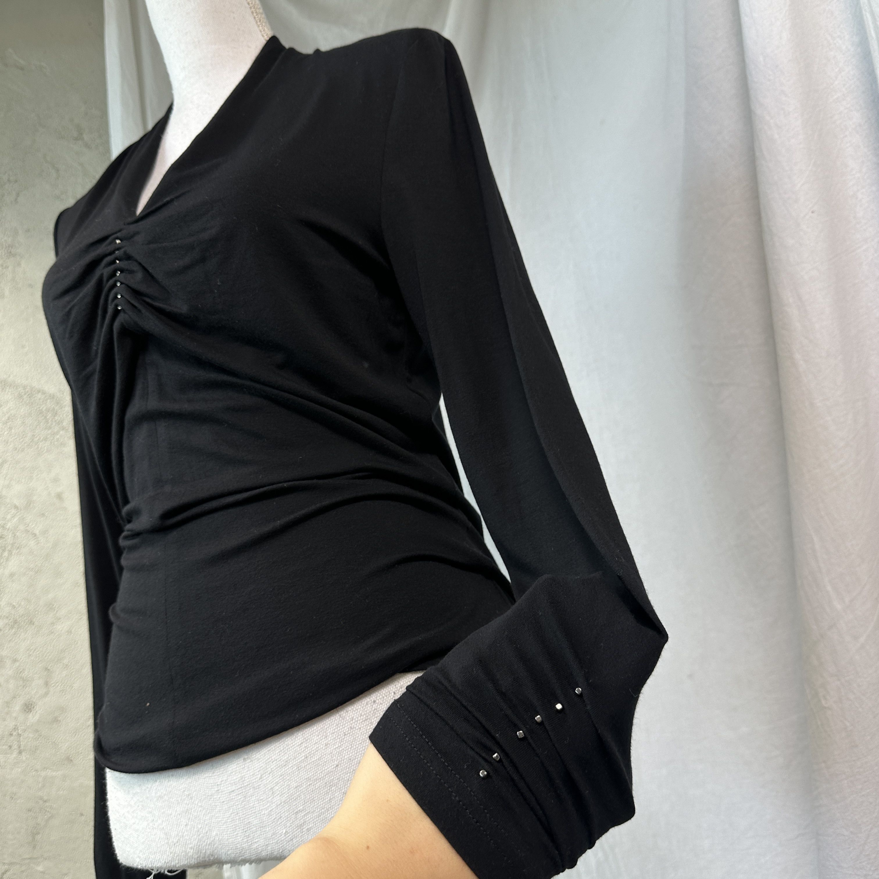 Vintage Vintage Avant Garde Ruffled Longsleeve Top 00s Size S / US 4 / IT 40 - 4 Thumbnail