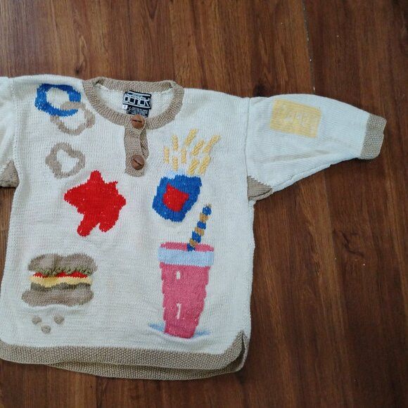 Other Vintage Berek Snack Food Hand Knit Novelty Sweater Size S / US 4 / IT 40 - 3 Thumbnail
