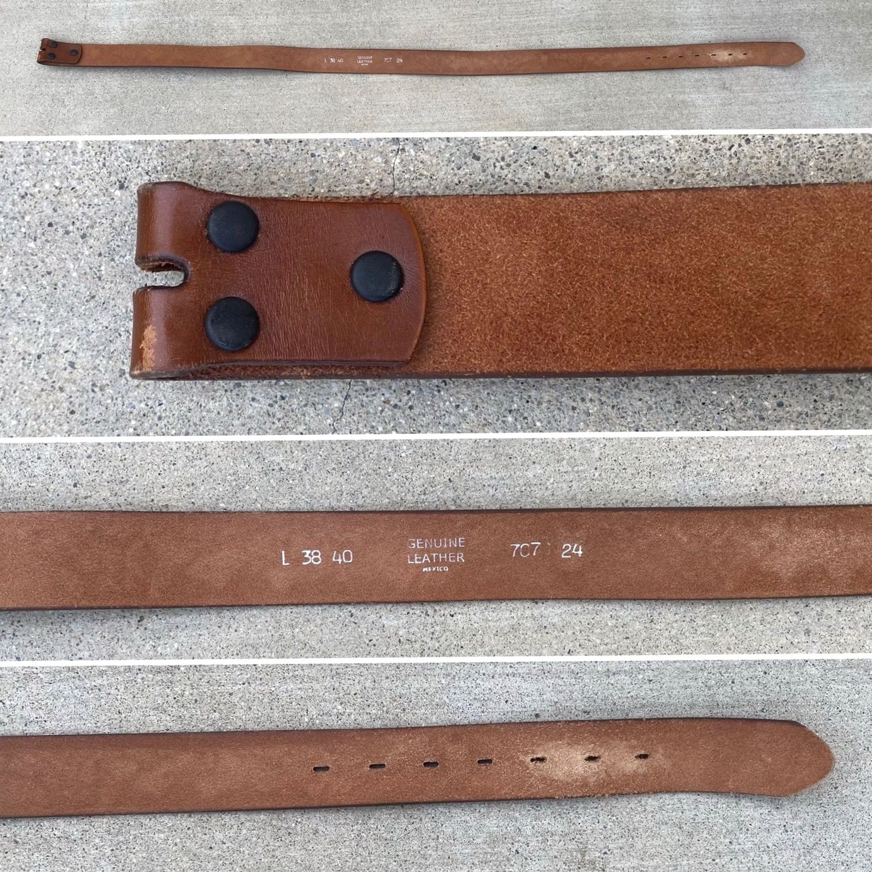 Vintage VINTAGE Eagle Tooled Leather Belt Mexico Western Biker Americana Cowboy Sz 38 40 Size 38 - 4 Thumbnail
