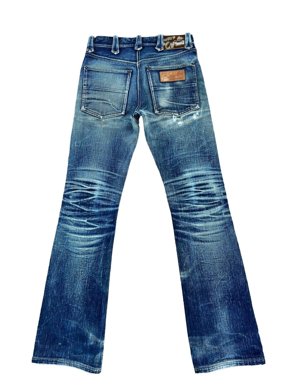 Freewheelers Trashed West Ride Japan Thick Denim Bootcut Jeans Size US 28 / EU 44 - 2 Thumbnail