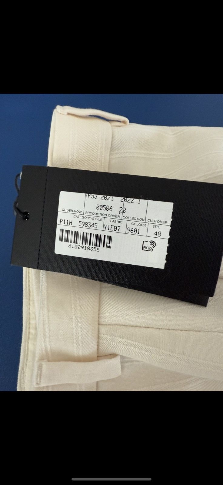 Saint Laurent Paris $1.35k SS22 Saint Laurent ivory pinstripe suit tuxedo pants Size 38L - 14 Thumbnail