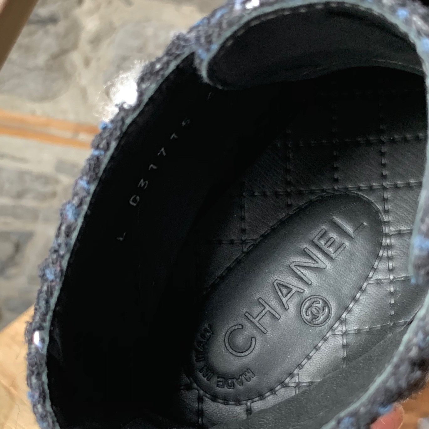 Chanel Chanel Black Suede Tweed Desert High-top Sneakers Size US 9 / EU 42 - 9 Thumbnail