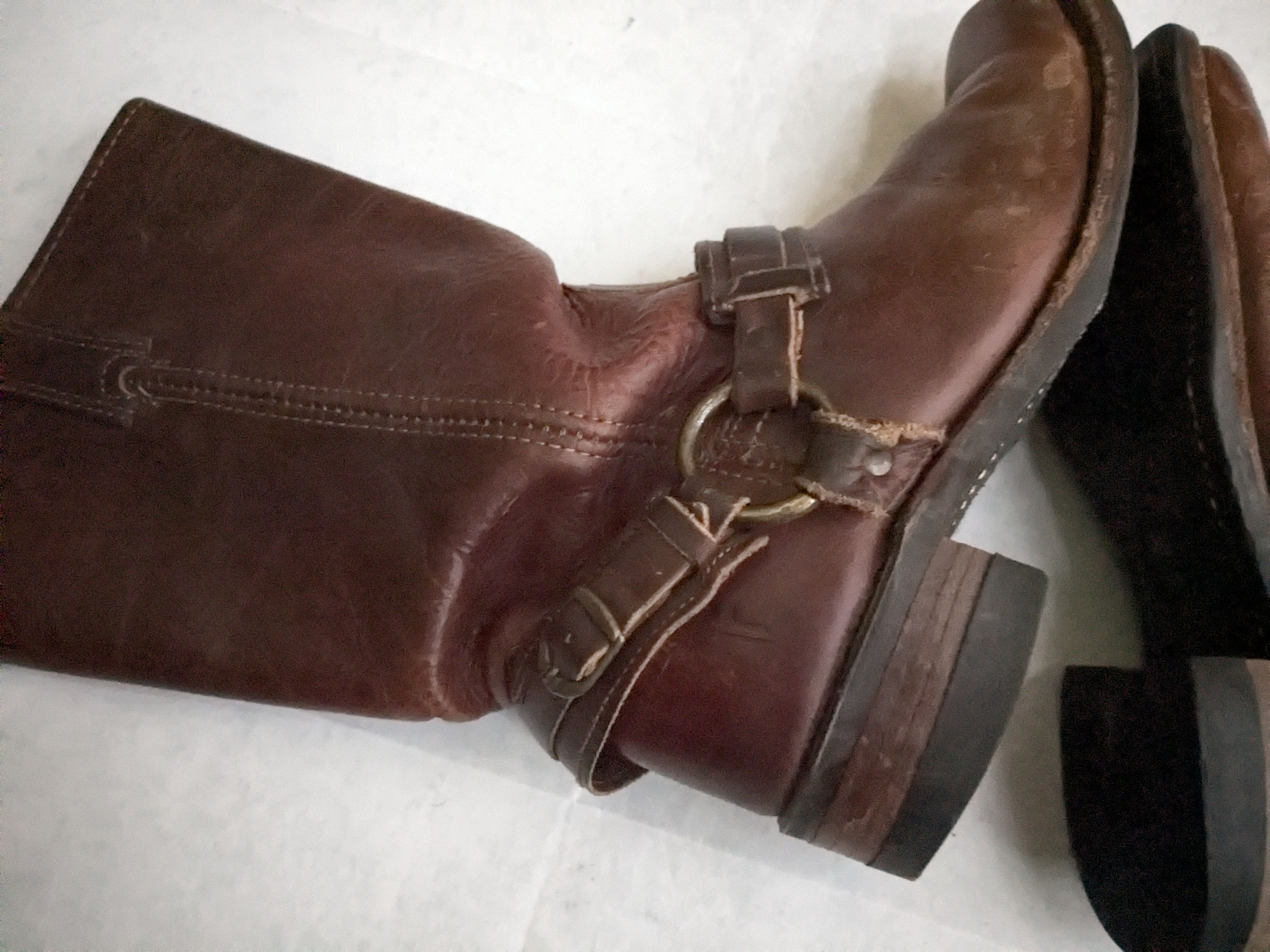 Frye Frye Harness Brown Leather 7.5 M Leather Buckle Punk Size US 7.5 / EU 40-41 - 12 Thumbnail