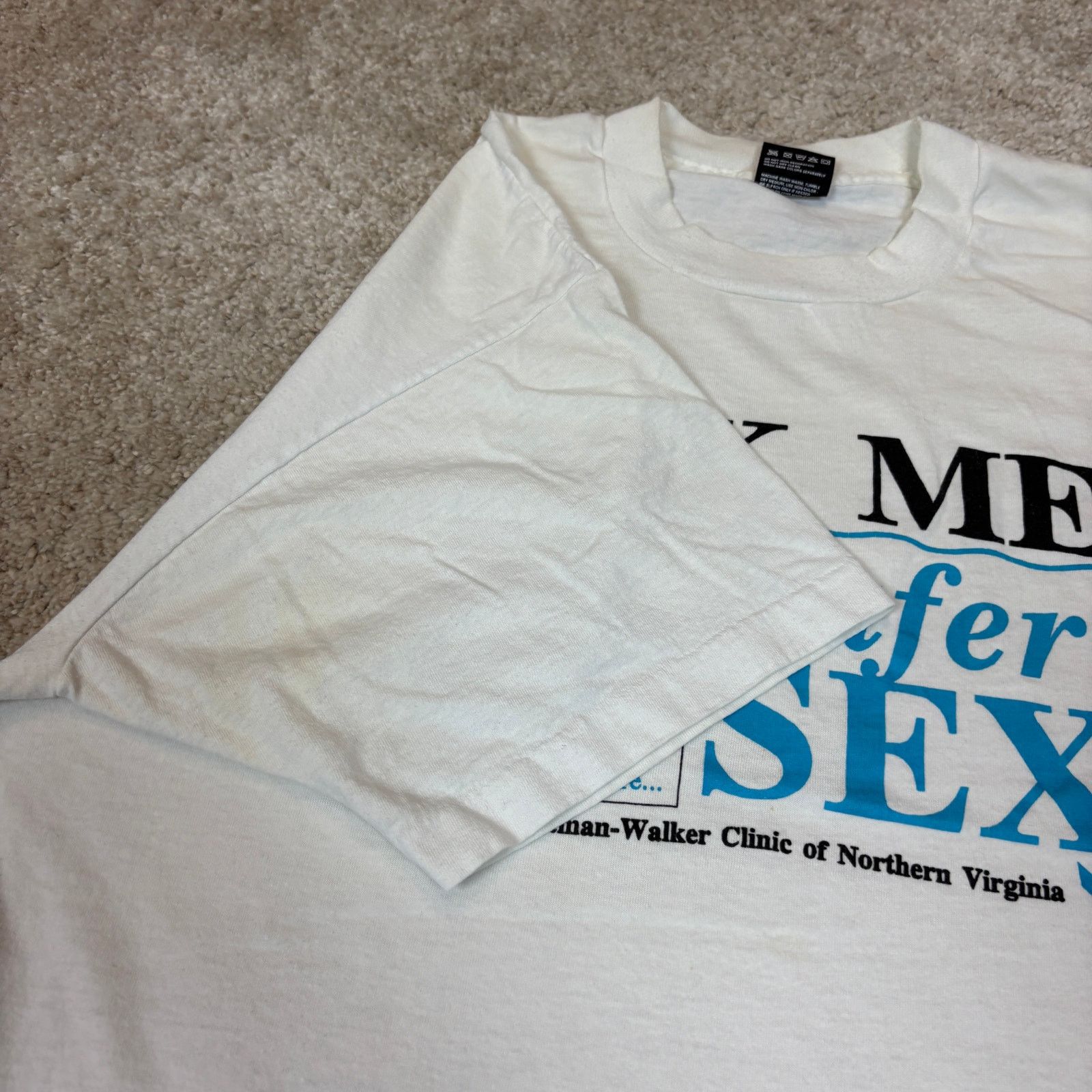 Fruit Of The Loom × Vintage Vintage 90s Ask Me About Safer Sex Single Stitch Shirt XL Size US XL / EU 56 / 4 - 4 Thumbnail