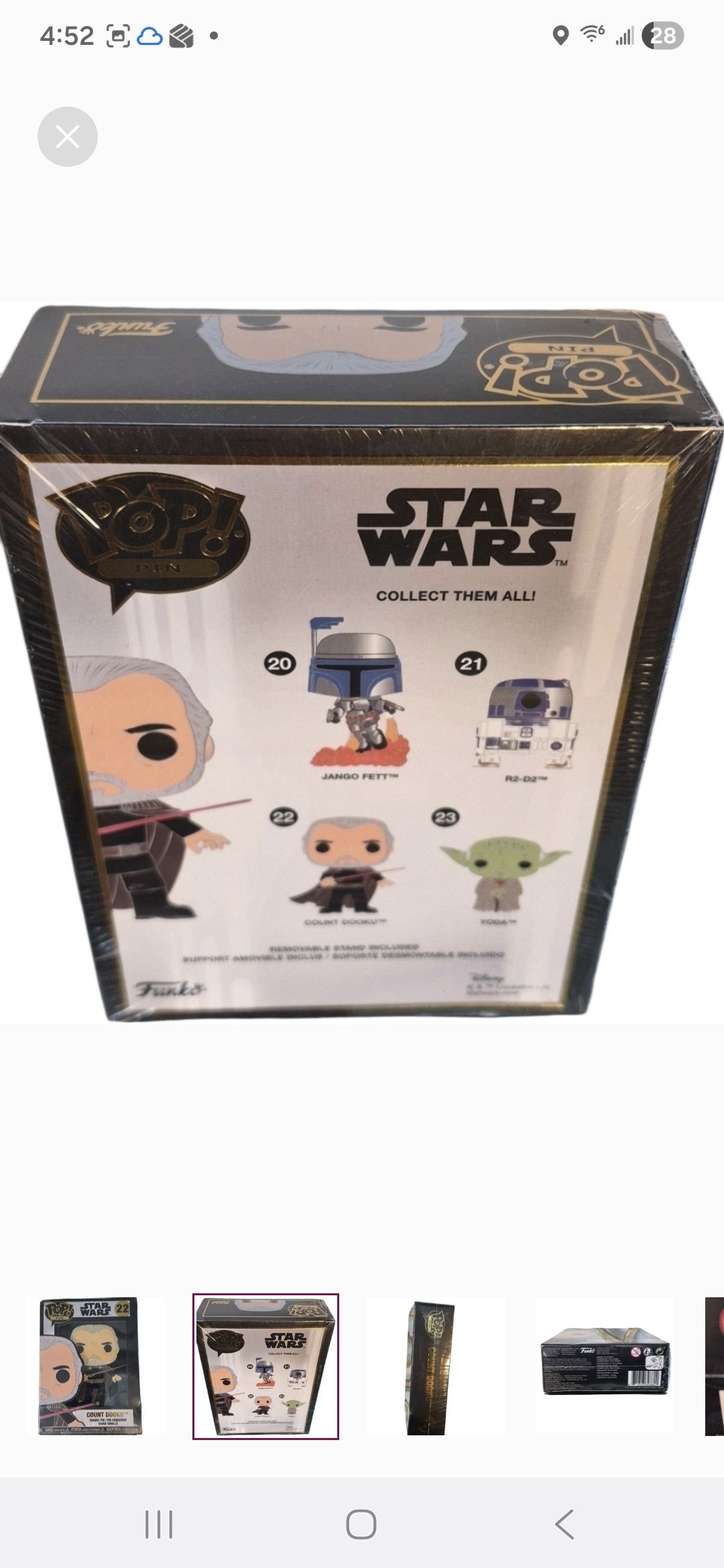 Other Funko × Star Wars POP PIN Count Dooku Enamel Pin Size ONE SIZE - 2 Thumbnail