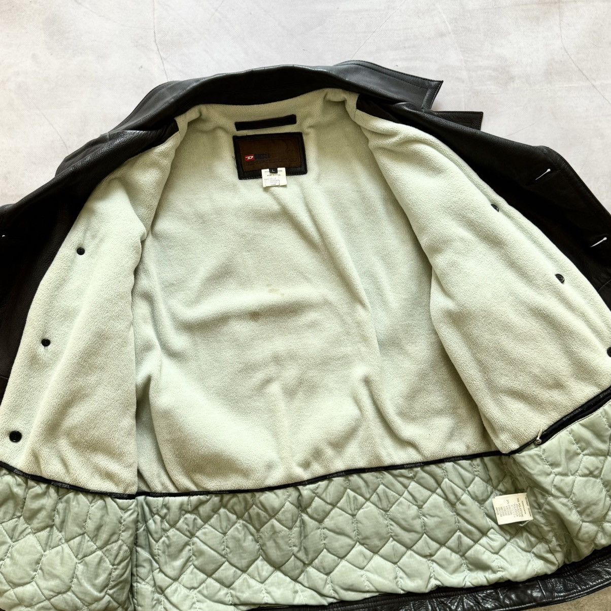 Diesel Vintage 90s Diesel Double Breasted Coat Leather Y2K Jacket Size US L / EU 52-54 / 3 - 10 Thumbnail