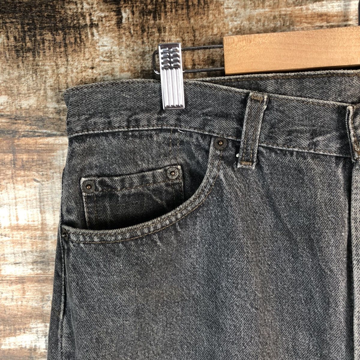 Levi's Levis 501 vintage Grey ripped Distressed Denim Pants #A2604 Size US 36 / EU 52 - 7 Thumbnail