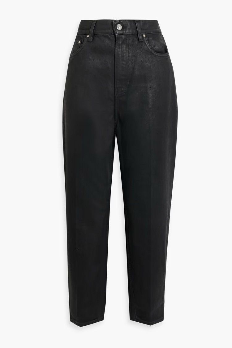 Toteme TOTEME Cropped waxed high-rise tapered pants Size 28" / US 6 / IT 42 - 1 Thumbnail