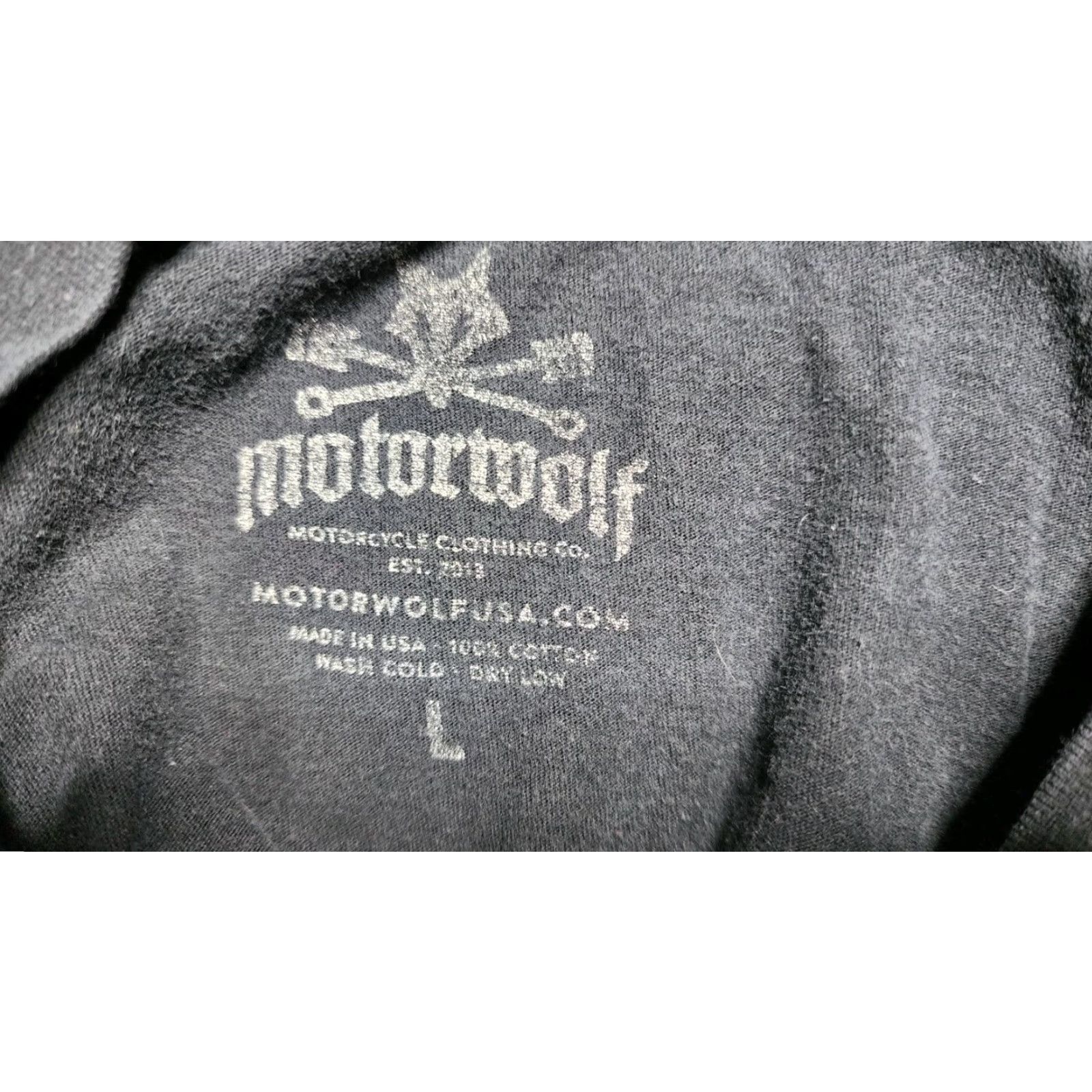 Logo 7 VINTAGE Motorwolf Logo Motorcycle T-Shirt Men Large Black Cotton USA Made 90s Biker Size US L / EU 52-54 / 3 - 3 Thumbnail