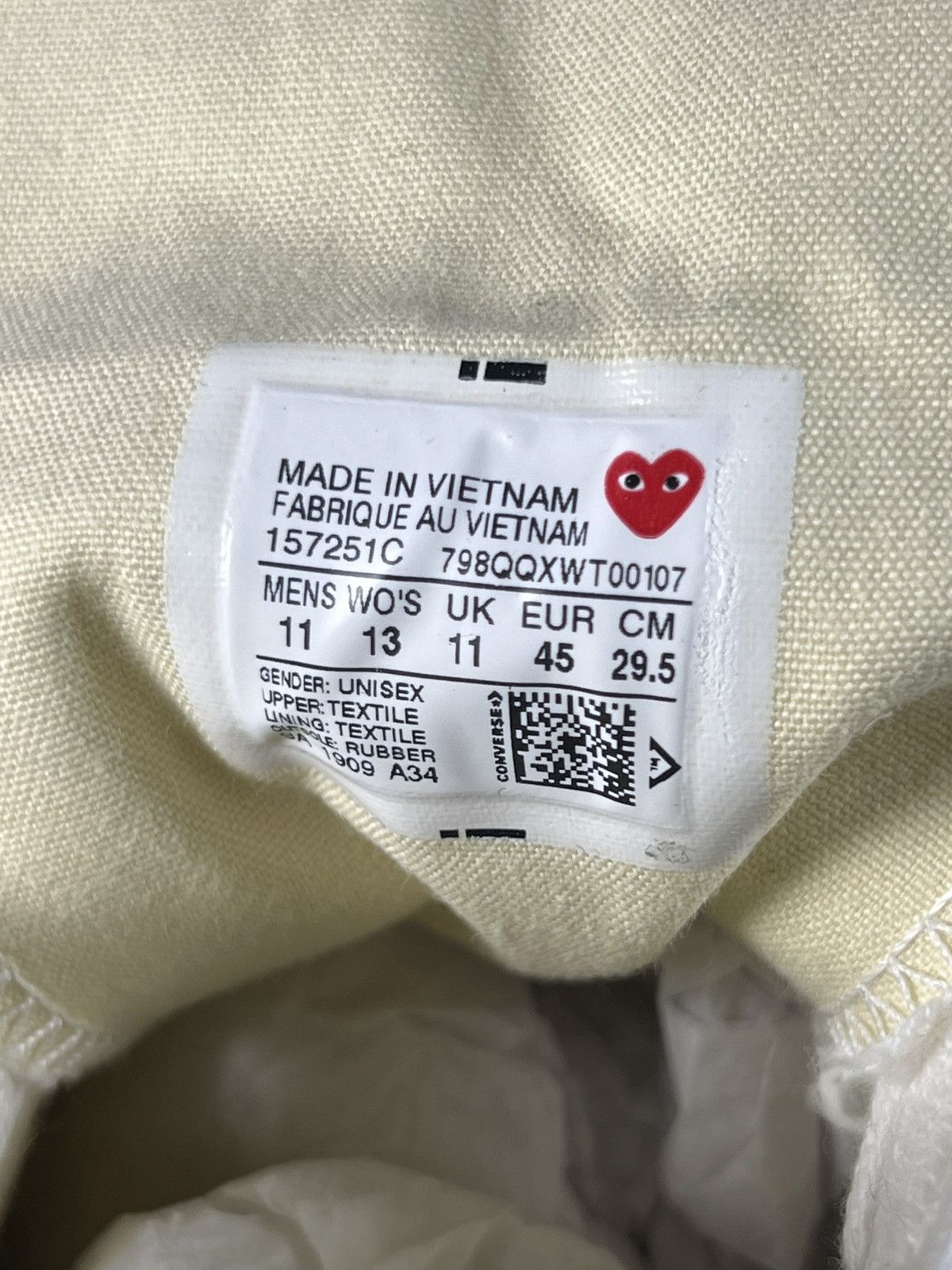 Comme des Garcons PLAY × Converse CDG PLAY x Converse Polka Dot Heart – Size 11 US – Rare BNWT Size US 11 / EU 44 - 12 Thumbnail