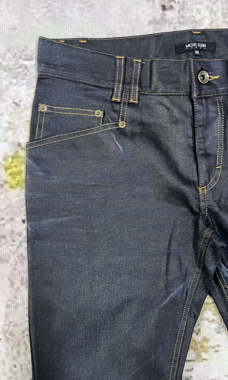Japanese Brand × Michel Klein Flared Japan Jeans Distressed Michel Klein Size US 33 - 5 Thumbnail