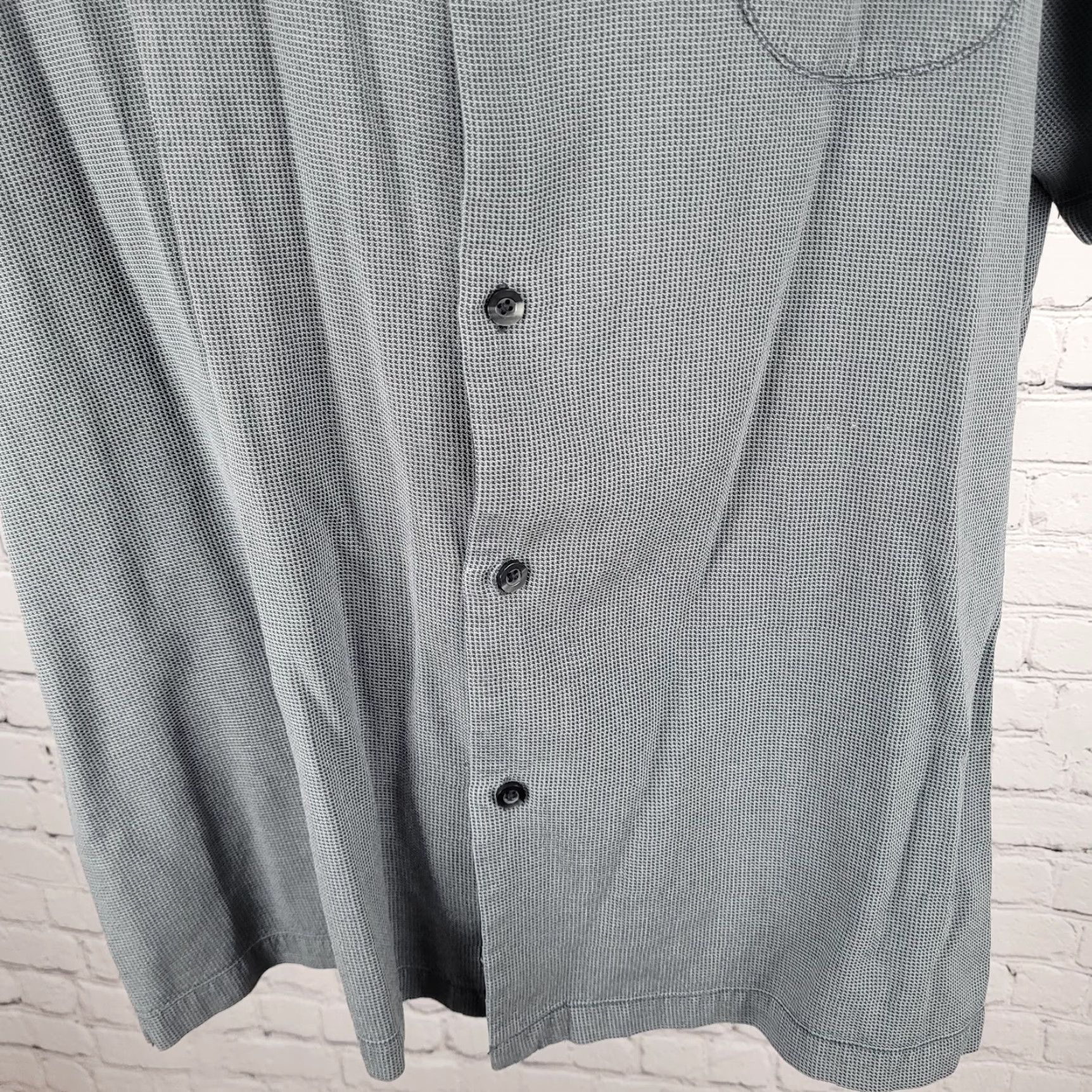Tommy Bahama Tommy Bahama Grey Silk Cotton Button Up Short Sleeve Collared Pocket Shirt 3XL Size US XXL / EU 58 / 5 - 6 Thumbnail