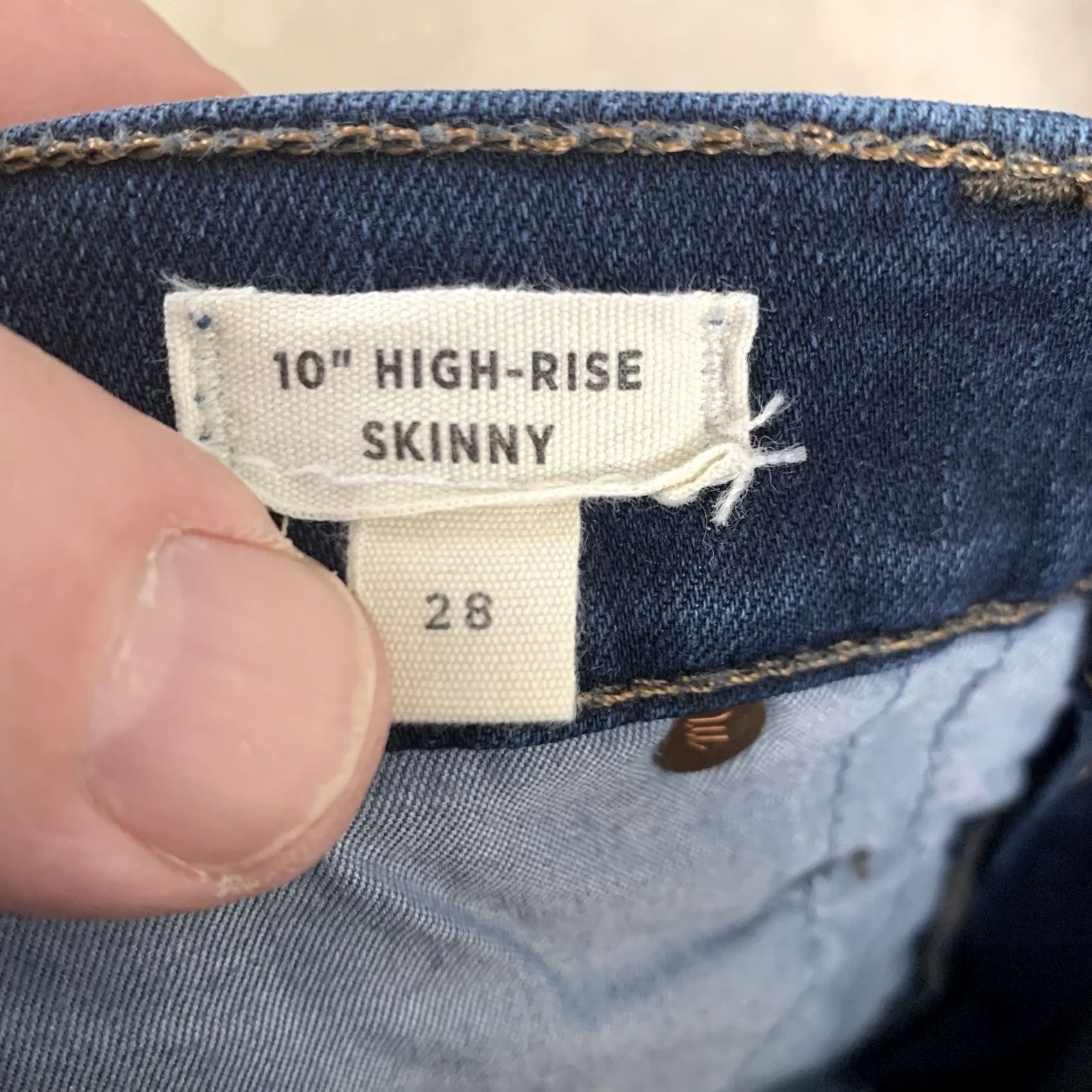 Madewell Madewell Jeans Womens 28 High-Rise Skinny Dark Blue Denim Stretch Zip 5-Pocket Size 28" / US 6 / IT 42 - 4 Thumbnail