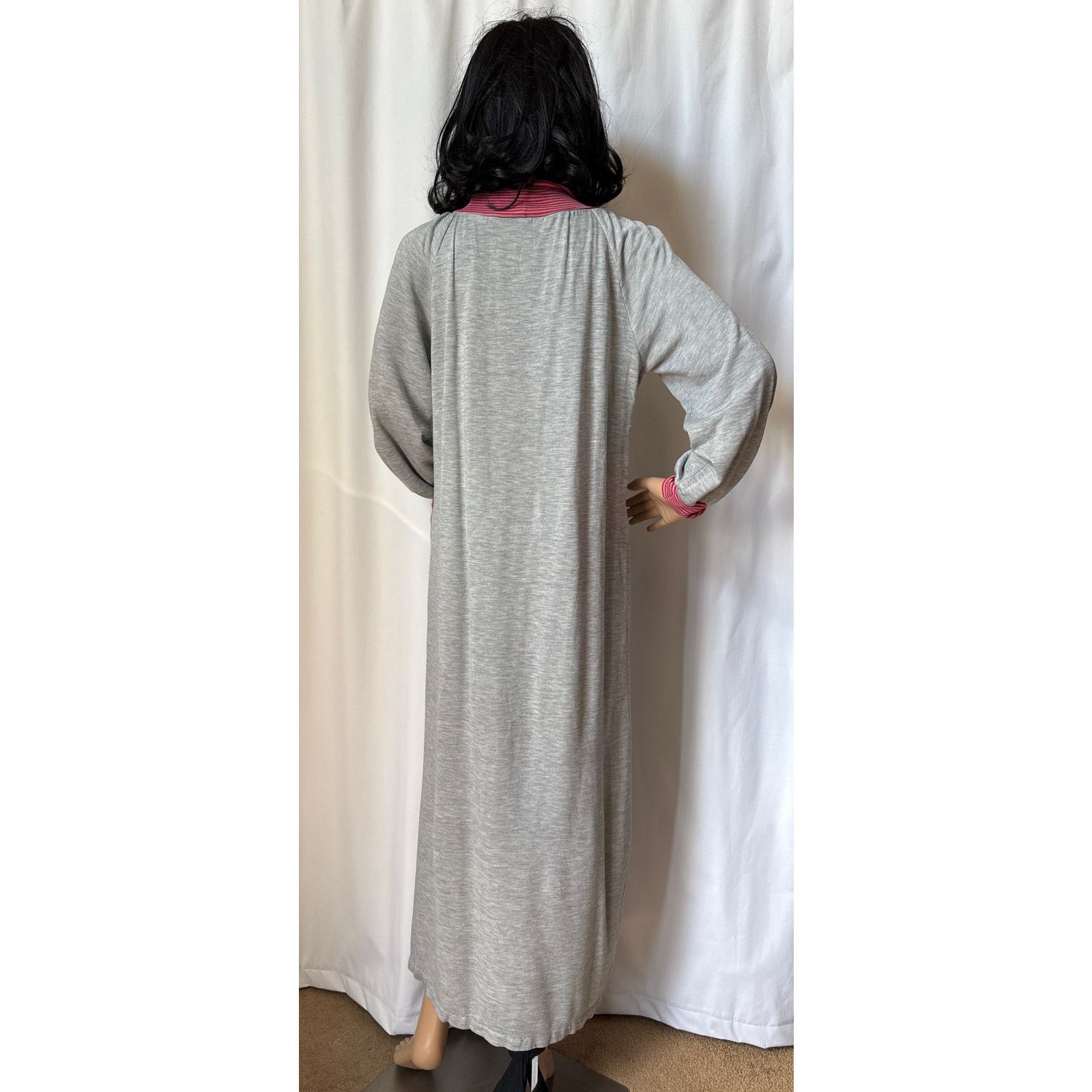 Vintage American Vtg Sears JR Bazaar turtleneck maxi dress gray red Size M / US 6-8 / IT 42-44 - 16 Thumbnail