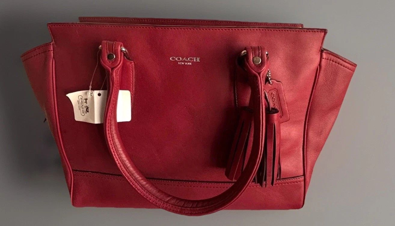 Coach NWT Coach Red Leather Tote Bag – Classic City Style! Size ONE SIZE - 8 Thumbnail