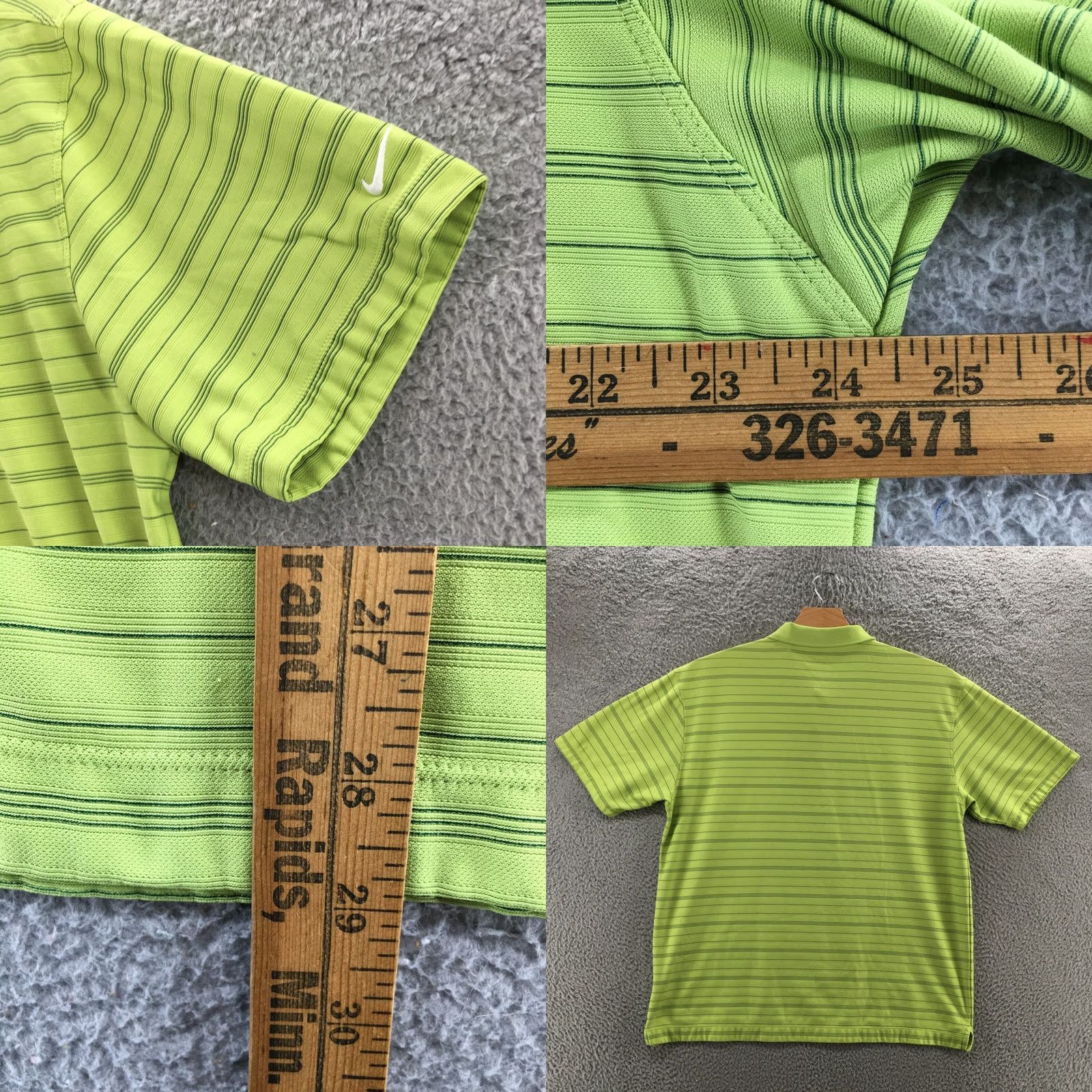 Nike Nike Golf Shirt Mens XL Green Polo Pinstriped Short Sleeve Casual Sports Buttons Size US XL / EU 56 / 4 - 8 Thumbnail