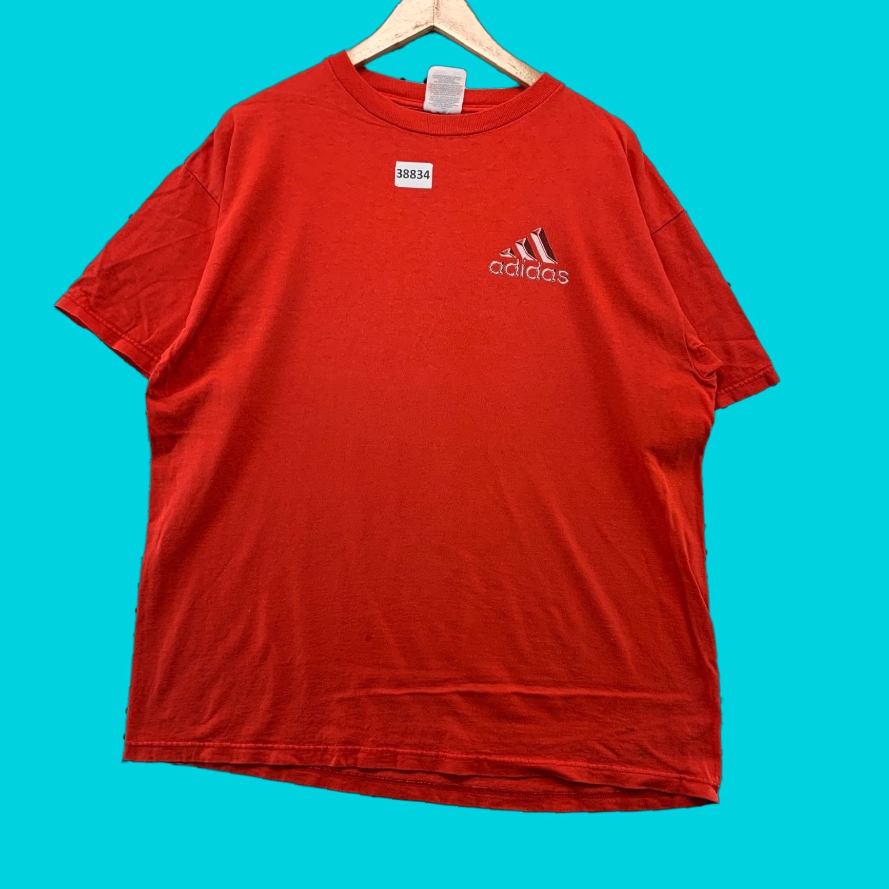 Adidas VINTAGE Adidas Shirt Mens Large Red Striped Logo USA Short Sleeve Size US L / EU 52-54 / 3 - 1 Thumbnail