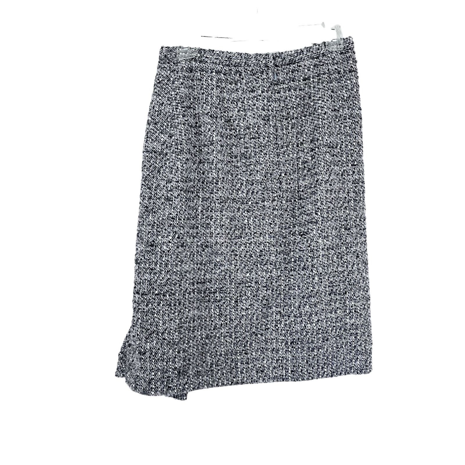 Oscar De La Renta Oscar de la Renta Black White Knee Length Pencil Skirt Size 30" / US 8 / IT 44 - 7 Thumbnail