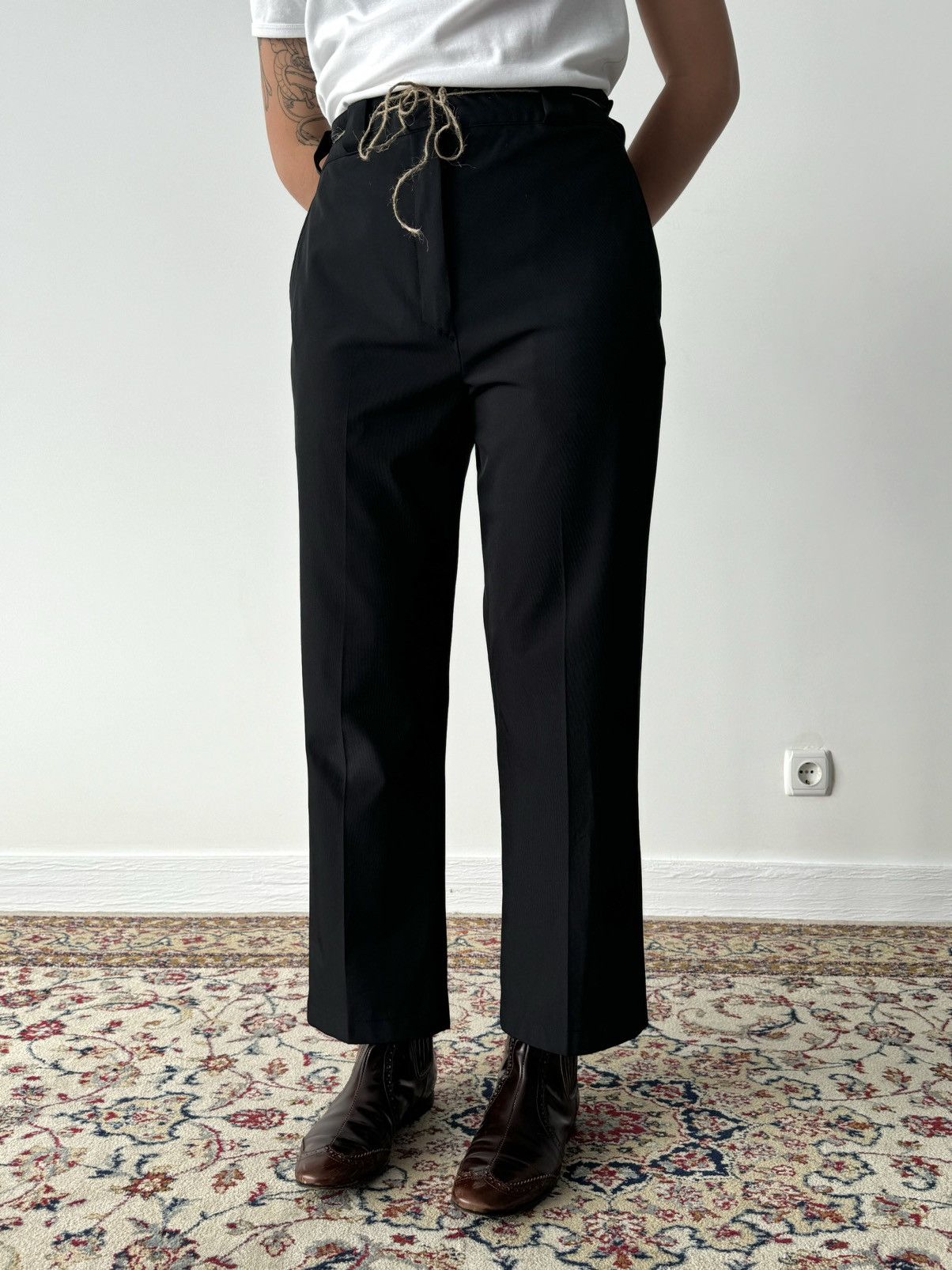 Prada × Vintage Vintage 00s Prada Women’s High Waist Black Trousers Size 27" / US 4 / IT 40 - 1 Thumbnail