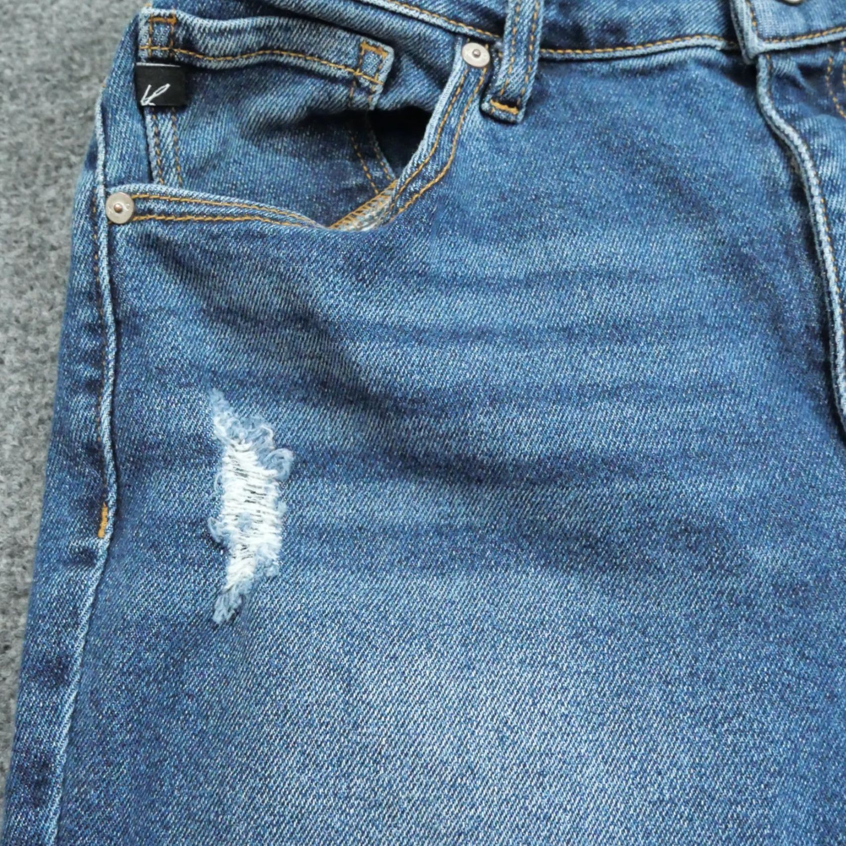 Vintage KanCan Jeans Womens 13 30 Blue Denim 5-Pocket Stretch Regular Rise High Inseam 27 in Pants Tapered Vintage No Size 24" / US 00 / IT 34 - 3 Thumbnail