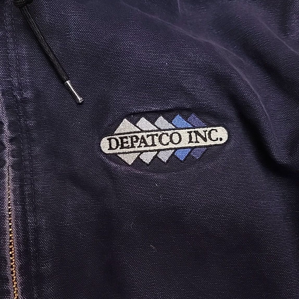 Carhartt VINTAGE Carhartt Jacket Mens L Blue Duck Canvas Hooded Black Quilt Lined J130 MDT Workwear Size US L / EU 52-54 / 3 - 5 Thumbnail