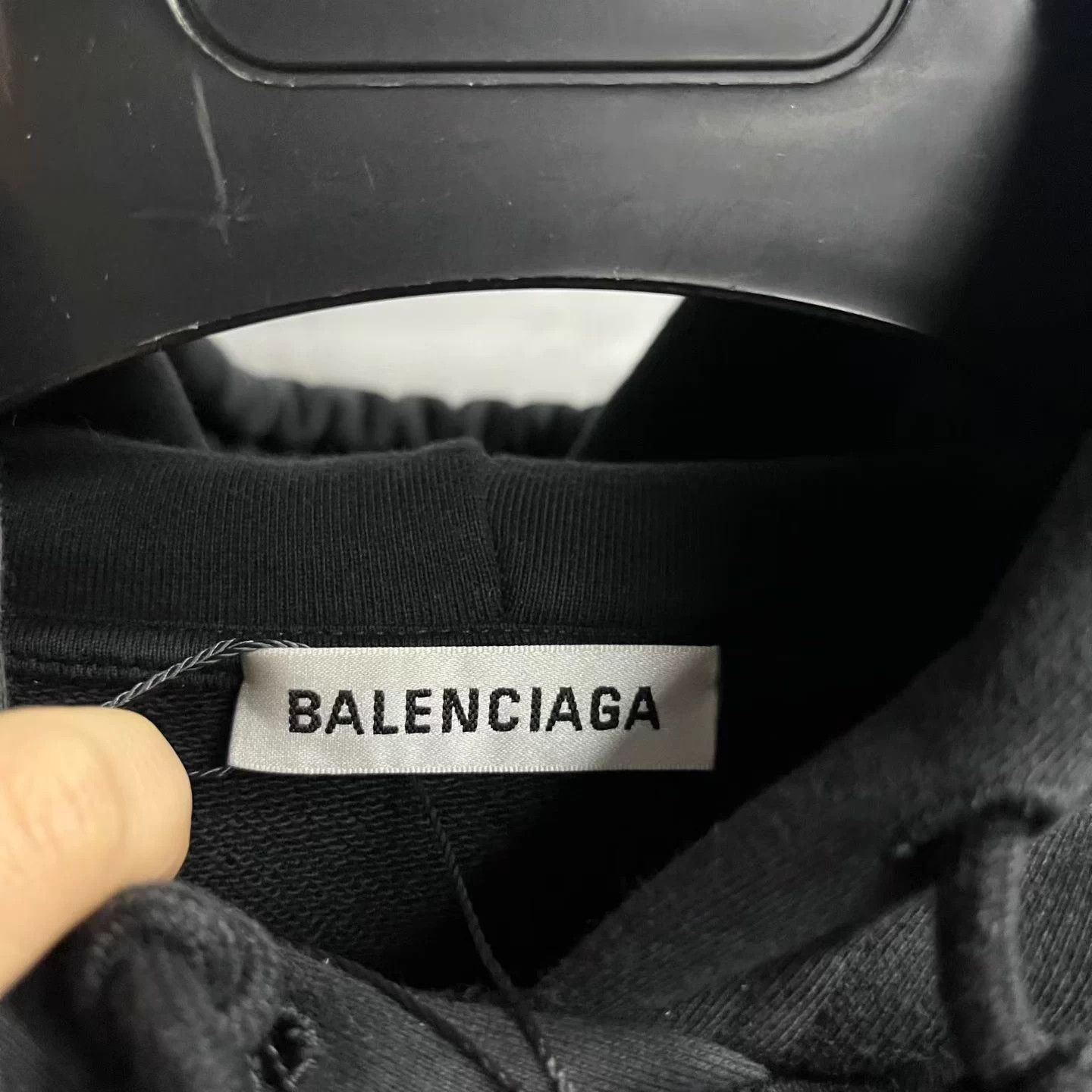 Balenciaga Balenciaga Black Crew Logo Print Hoodie S Size S / US 4 / IT 40 - 3 Thumbnail