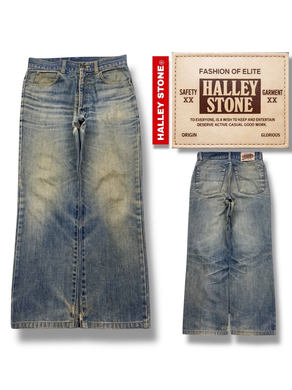 Japanese Brand Vintage 90s Halley Stone Japanese Denim Jeans |Fade Wash W30 Size US 30 / EU 46 - 1 Thumbnail