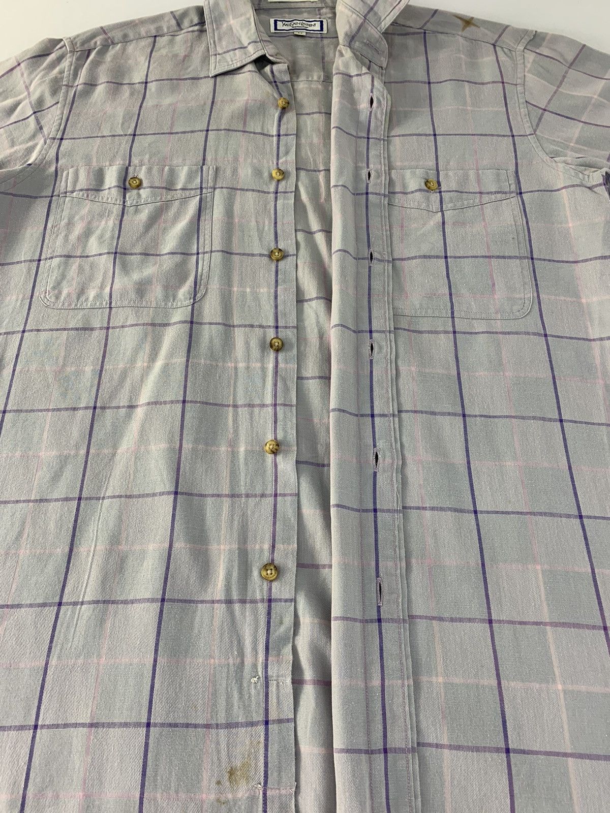 Yves Saint Laurent Vintage YSL Saint Laurent Menswear Checked Button Up Shirt Size US M / EU 48-50 / 2 - 6 Thumbnail
