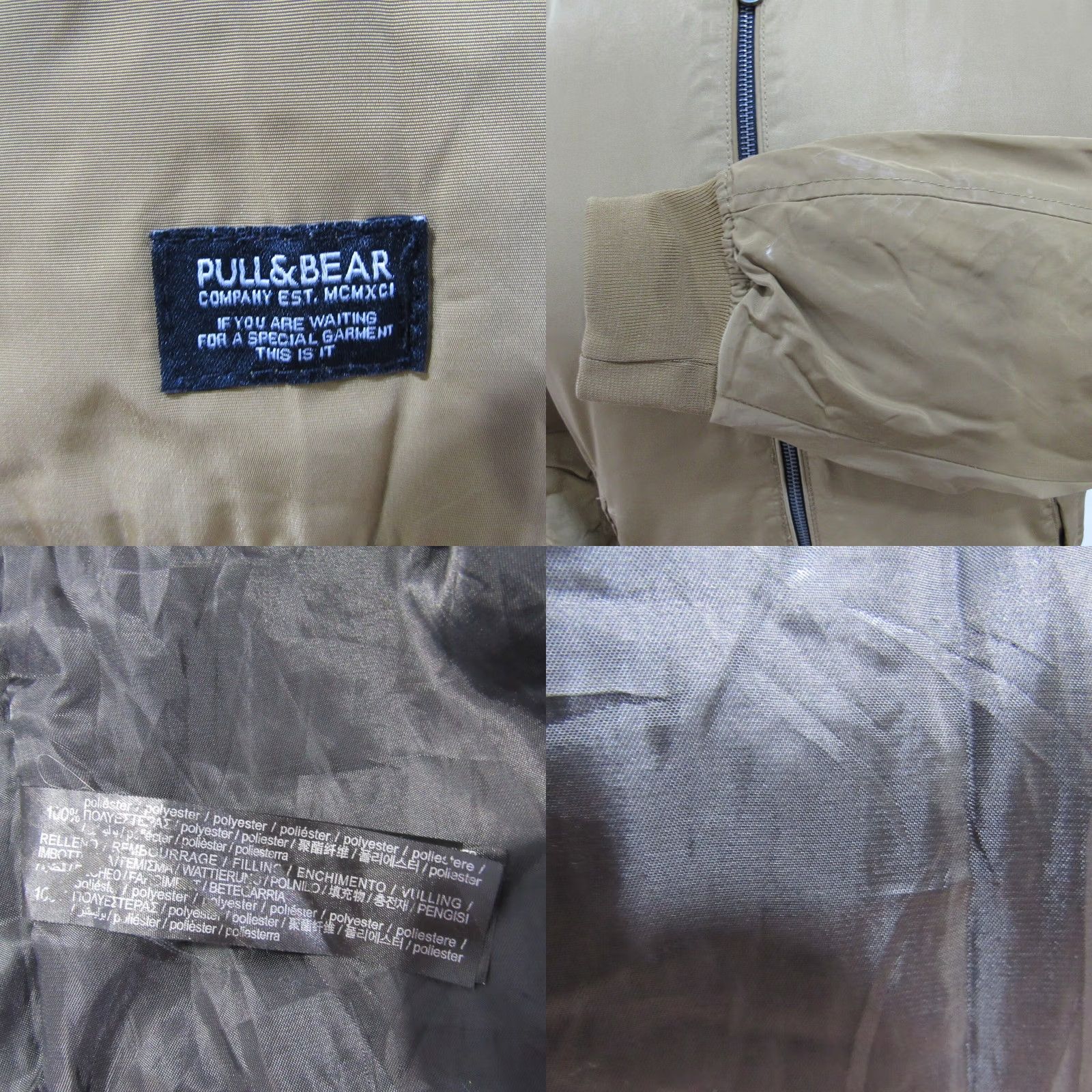 Vintage Pull & Bear Mens Bomber Jacket Golden Chest 42/44 REF (Y07701) Size US XS / EU 42 / 0 - 9 Thumbnail