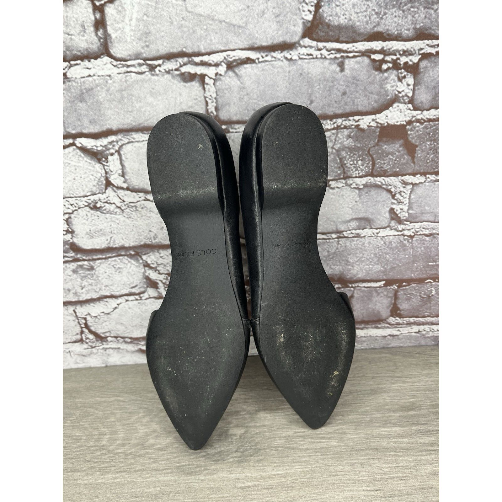 Cole Haan Cole Haan D’Orsay Black Leather Pointed Toe Slip On Flats Wo Size US 8 / IT 38 - 10 Thumbnail