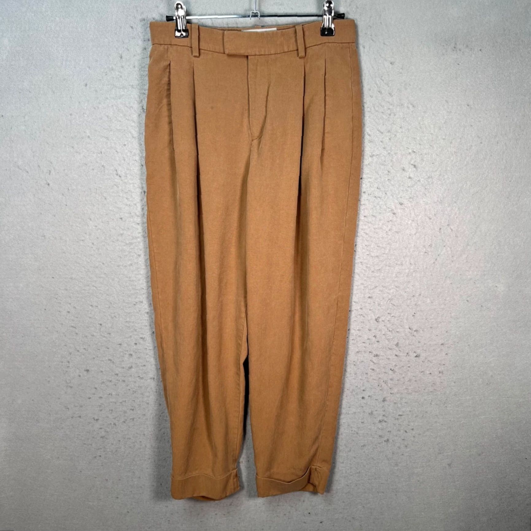 Everlane Everlane Pants Womens 0 Tan Pleated High-Waist Trousers Straight Leg Dress Pants Womens Size 25" / US 0 / IT 36 - 2 Thumbnail