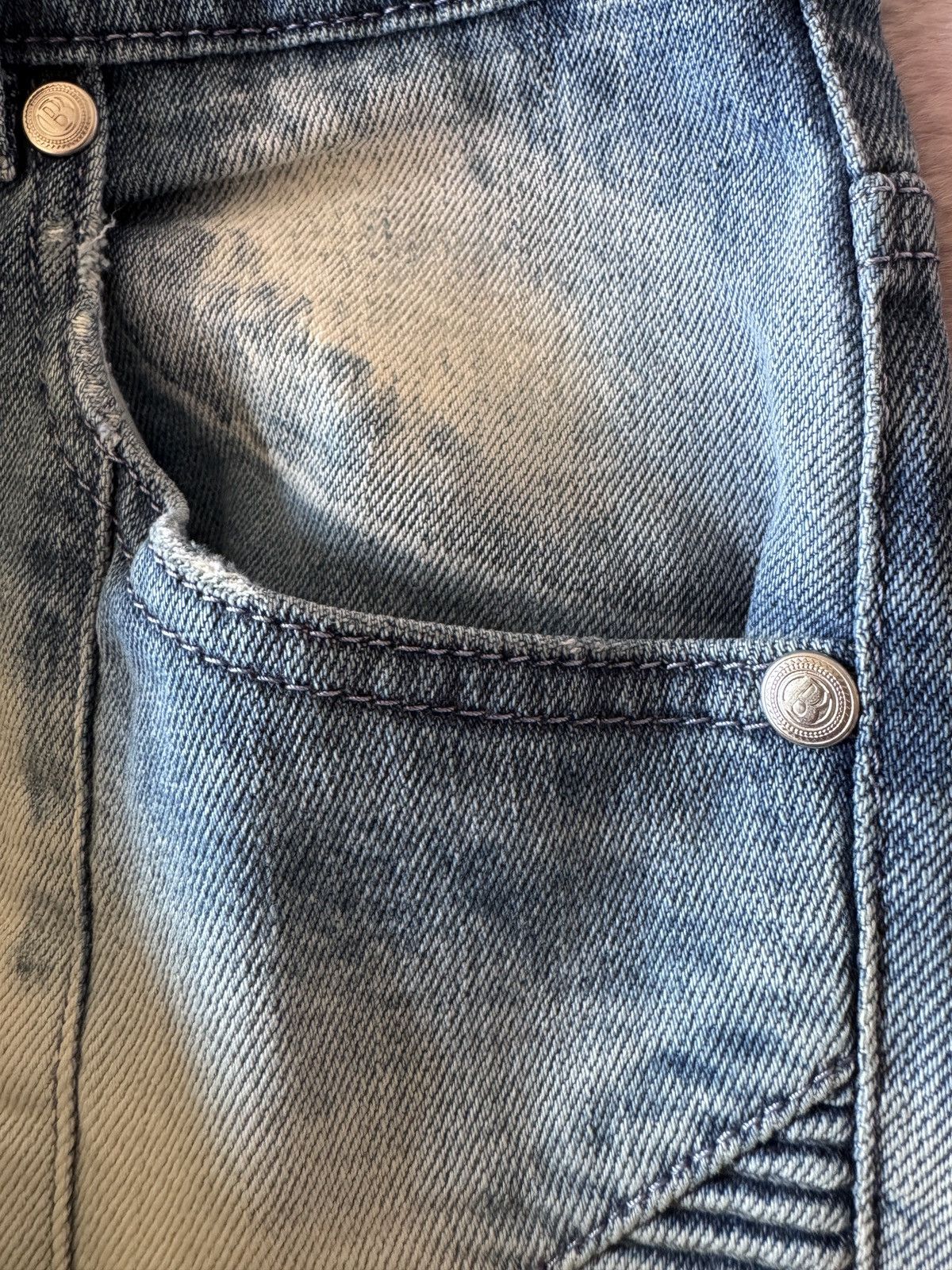 Pierre Balmain Pierre Balmain „Bleached Biker Jeans“ Size US 29 - 5 Thumbnail