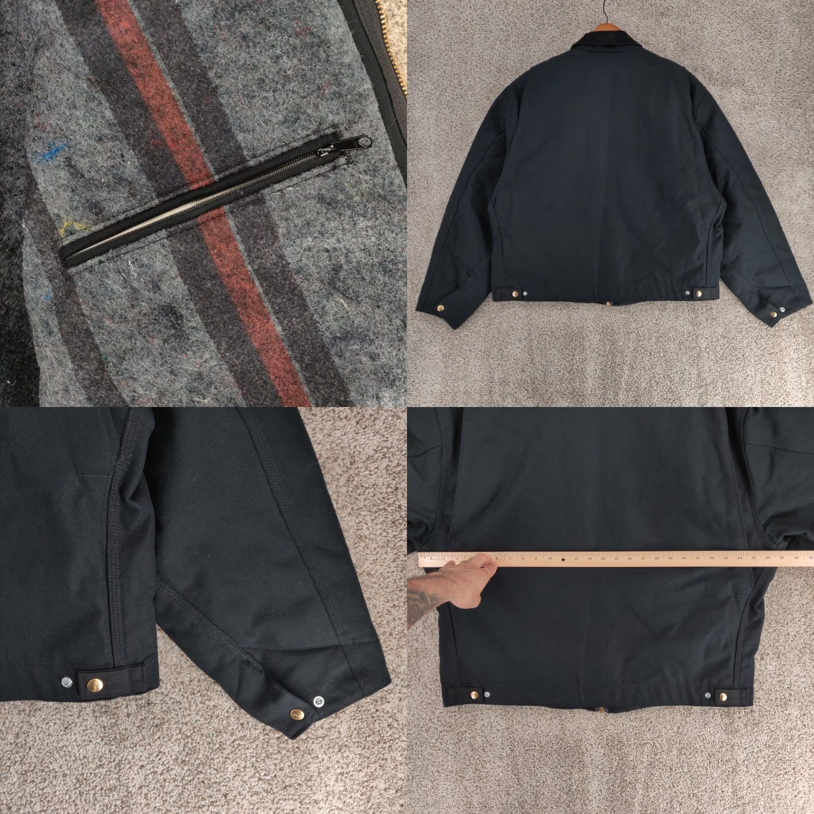 Carhartt VTG Carhartt Detroit Jacket Mens XL Black J001 Blanket Lined Union Made In USA Size US XL / EU 56 / 4 - 9 Thumbnail