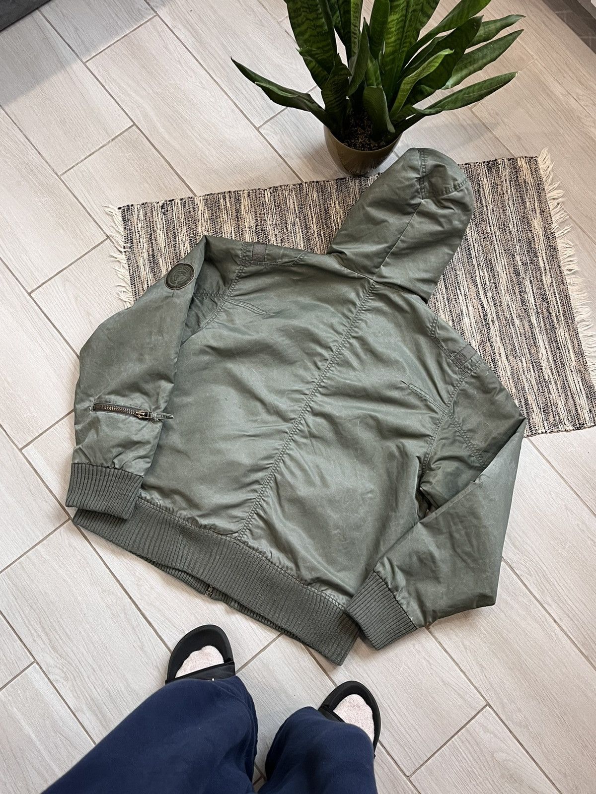 Firetrap × Vintage Vintage Fitetrap Y2K military jacket waxed style green Camo Size US XXL / EU 58 / 5 - 3 Thumbnail