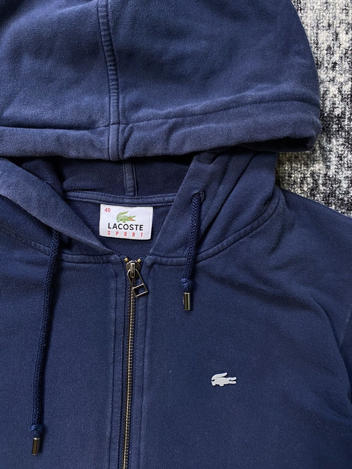 Lacoste × Vintage Vintage Lacoste Zip Up Hoodies Faded Distressed Y2K 90s Size XS / US 0-2 / IT 36-38 - 4 Thumbnail