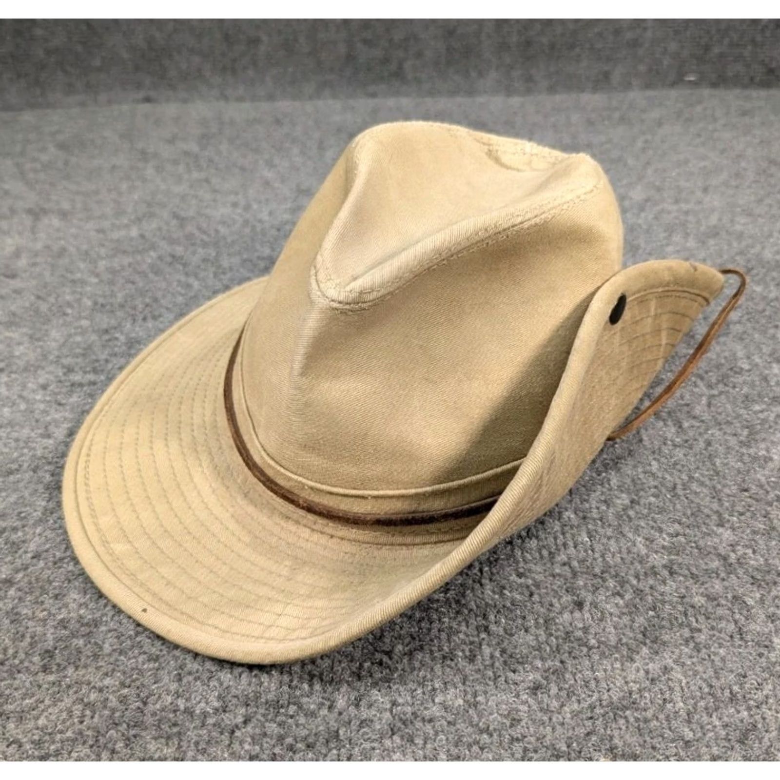 Vintage Henschel Hat Outback Fedora Tan Canvas Medium USA Made Size ONE SIZE - 2 Thumbnail