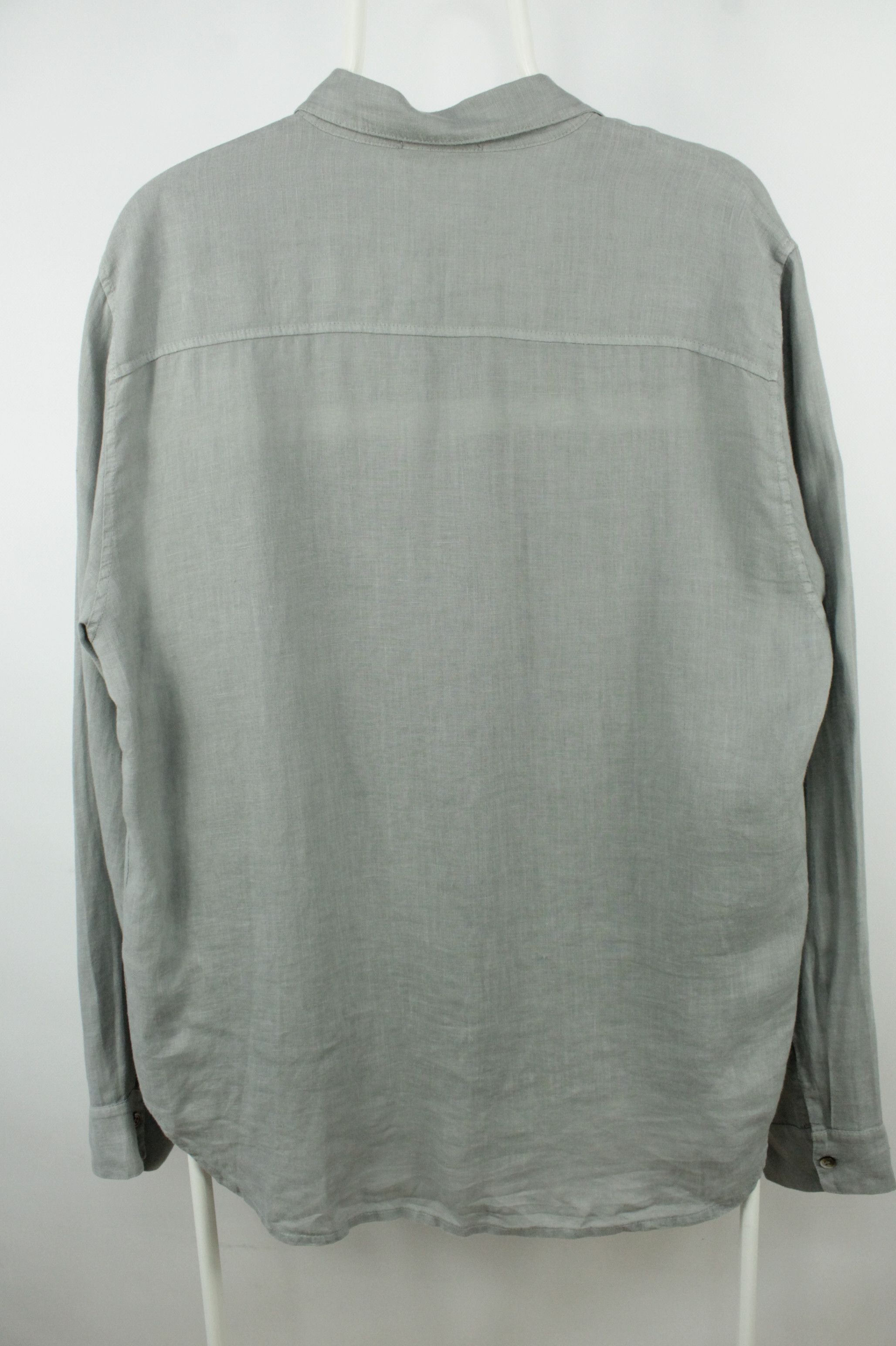 Crossley Crossley Relax Fit Light Gray Linen Casual Shirt Men's Size US M / EU 48-50 / 2 - 5 Thumbnail