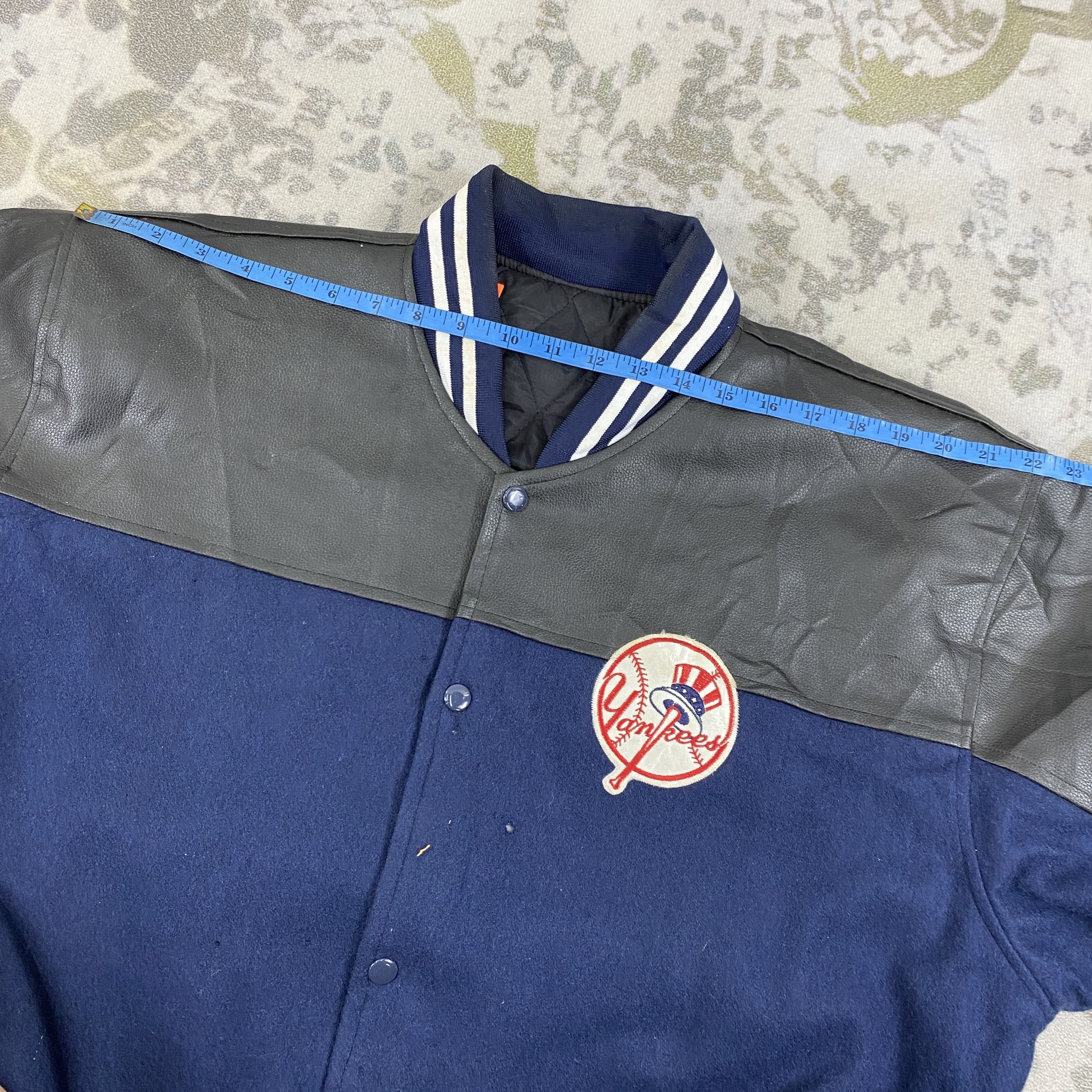 New York Yankees 🔥NY YANKEES WOOL VARSITY LEATHER JACKETS- J477 Size US XL / EU 56 / 4 - 5 Thumbnail