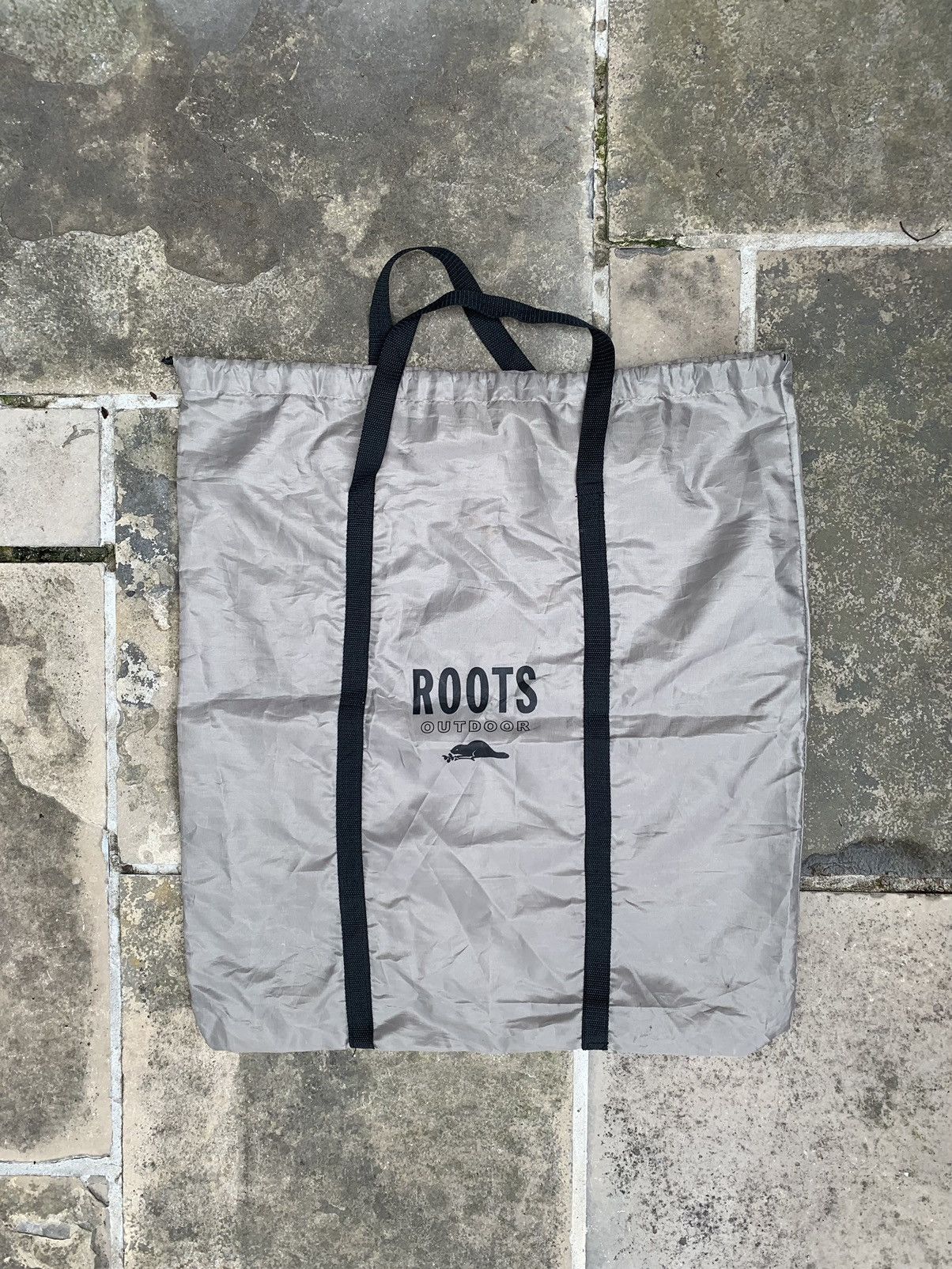 Japanese Brand Roots Vintage Vintage Roots Oversized Tote Bag Nylon Grocery Sack Slate Grailed
