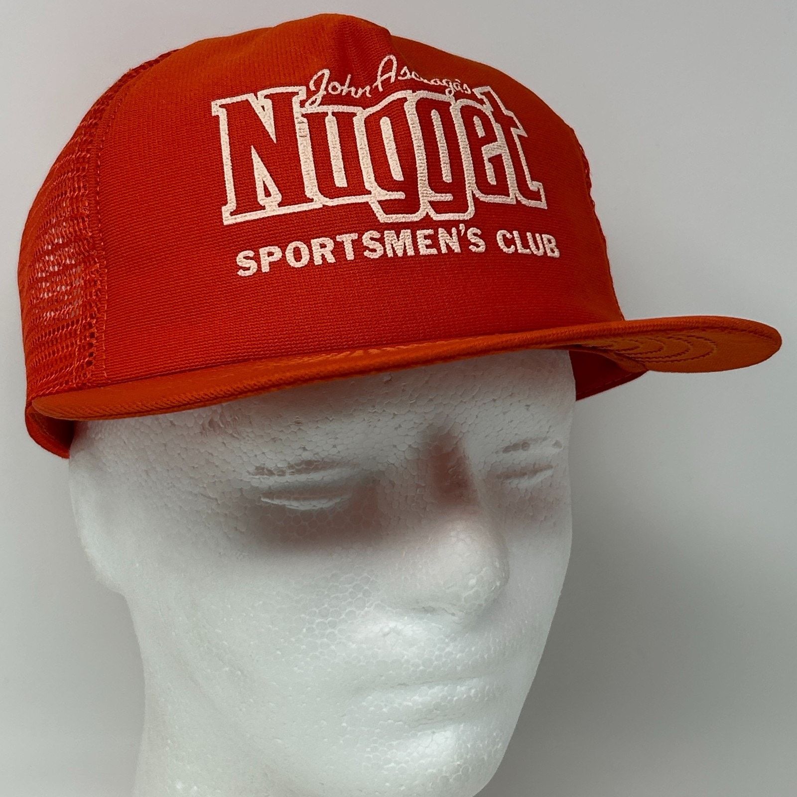 Vintage Vintage 80s Nugget Sportsmens Club Trucker Hat Cap Orange Size ONE SIZE - 10 Thumbnail
