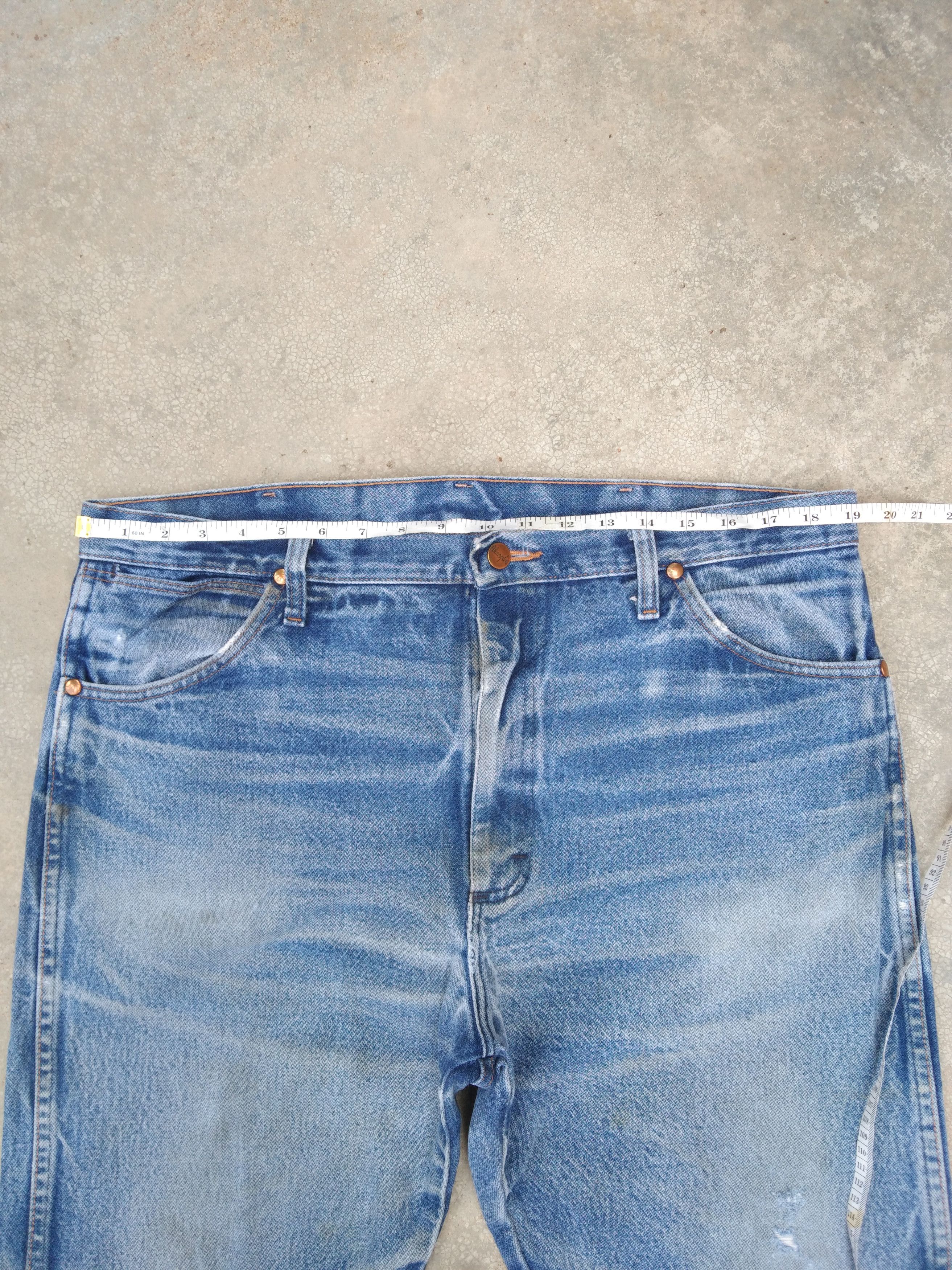 Japanese Brand Vintage Wrangler Distressed Jeans 38x32 Size US 38 / EU 54 - 7 Thumbnail