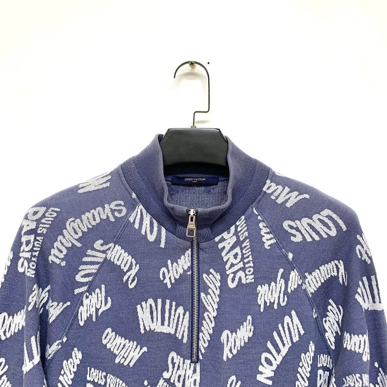 Louis Vuitton Louis Vuitton Full-printed logo half-zipper sweatshirt Size US L / EU 52-54 / 3 - 3 Thumbnail