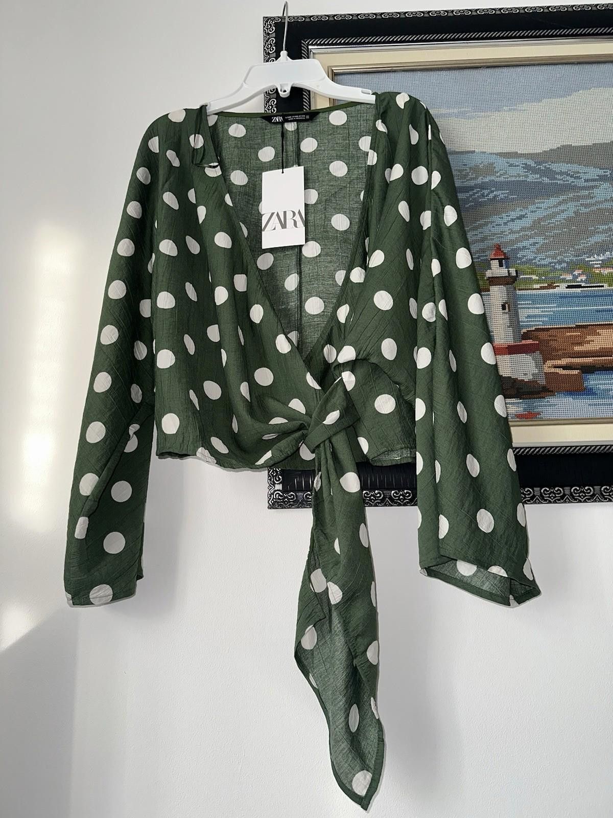 Zara ZARA wrapped polka top BNWT Size XS / US 0-2 / IT 36-38 - 3 Thumbnail