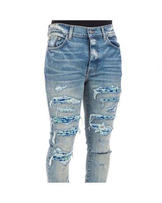 Amiri o1gr1nt0924 Silk Pj Thrasher Jean in Clay Indigo Size US 32 / EU 48 - 2 Thumbnail