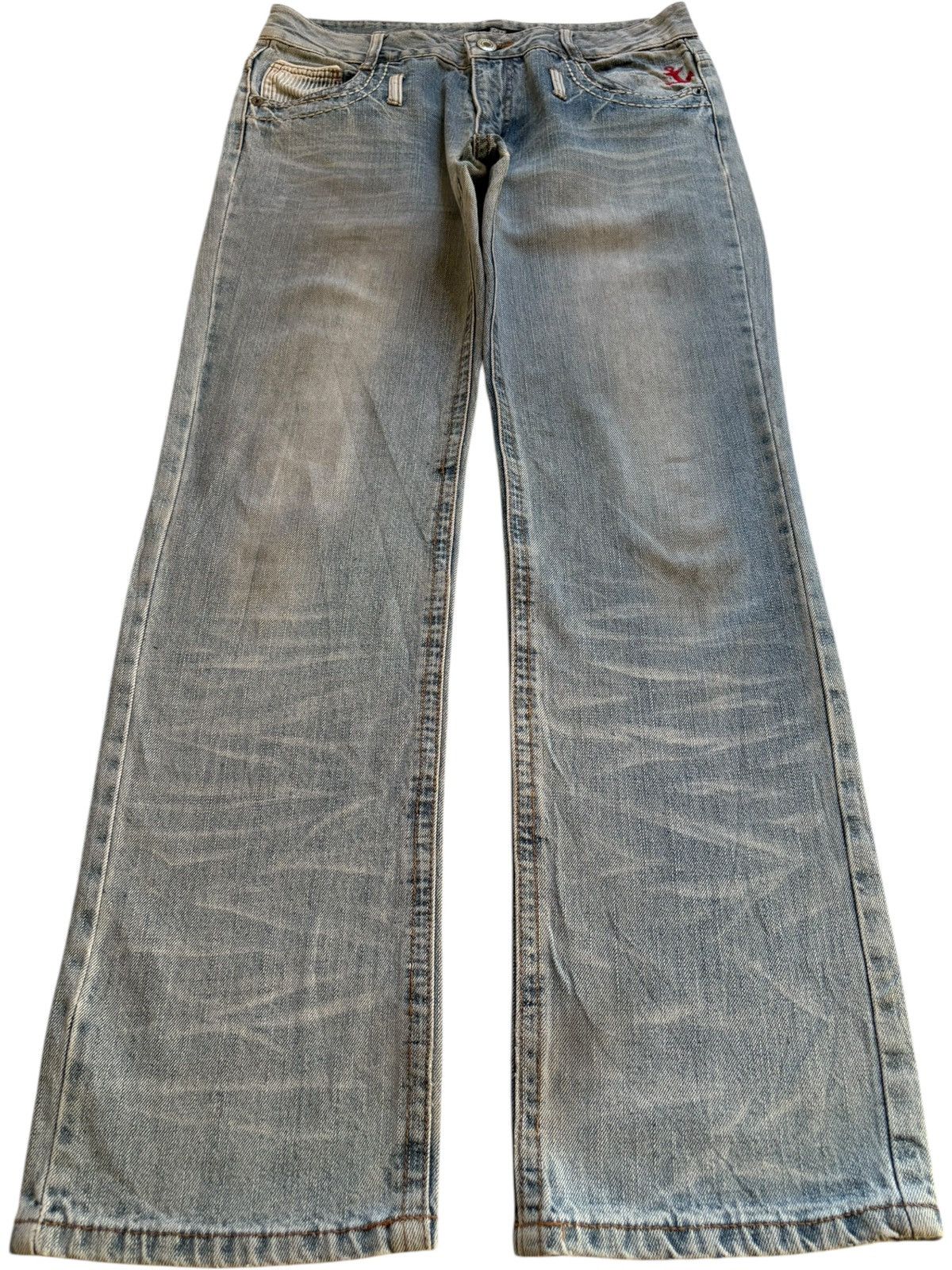 Japanese Brand Vintage Japanese Brand Embroidery Spell Out Loose Jeans Size US 32 / EU 48 - 1 Thumbnail