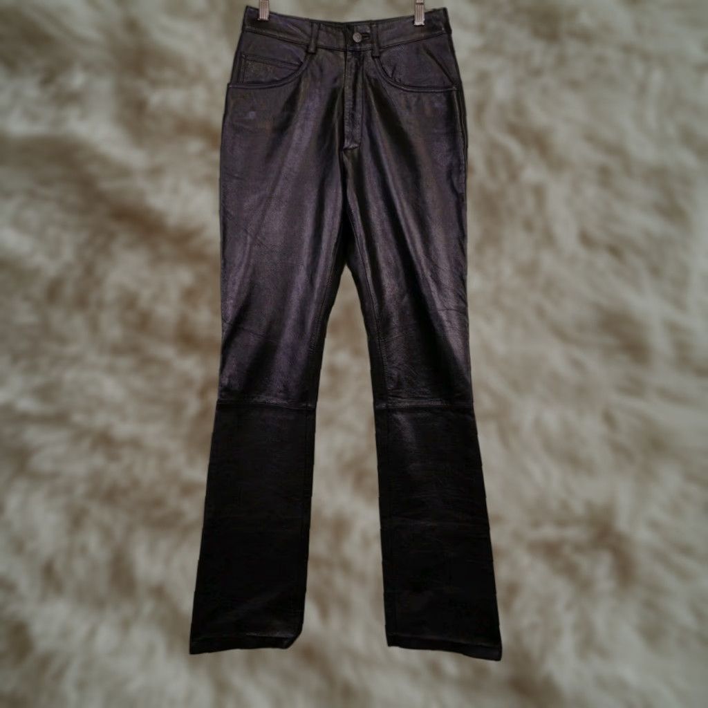 Vintage VINTAGE Wilsons Leather Pants Women Bootcut Leather 27x35 Black 27 Waist Unhemmed 6 Size 27" / US 4 / IT 40 - 1 Thumbnail