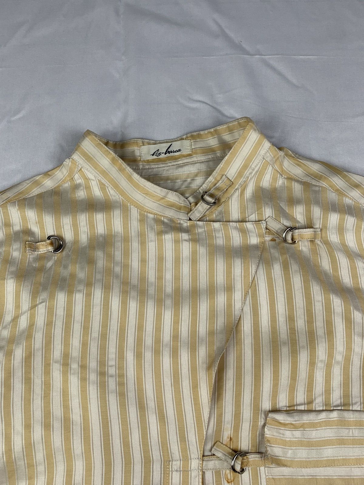 Japanese Brand 1990s Az-barca Japan Stripes Double Collar Button up Shirt Size L / US 10 / IT 46 - 7 Thumbnail